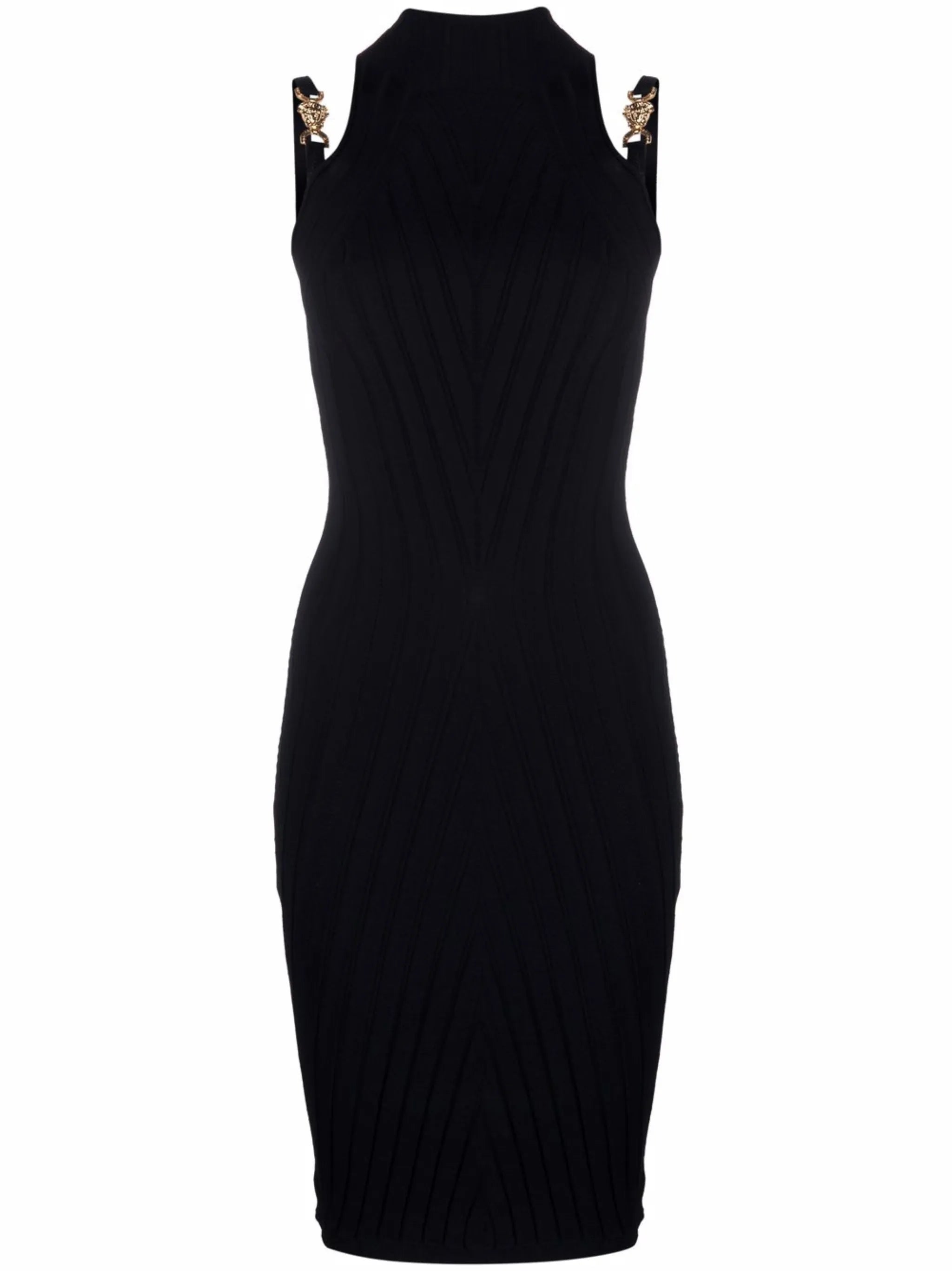 Medusa ribbed-knit knee-length dress