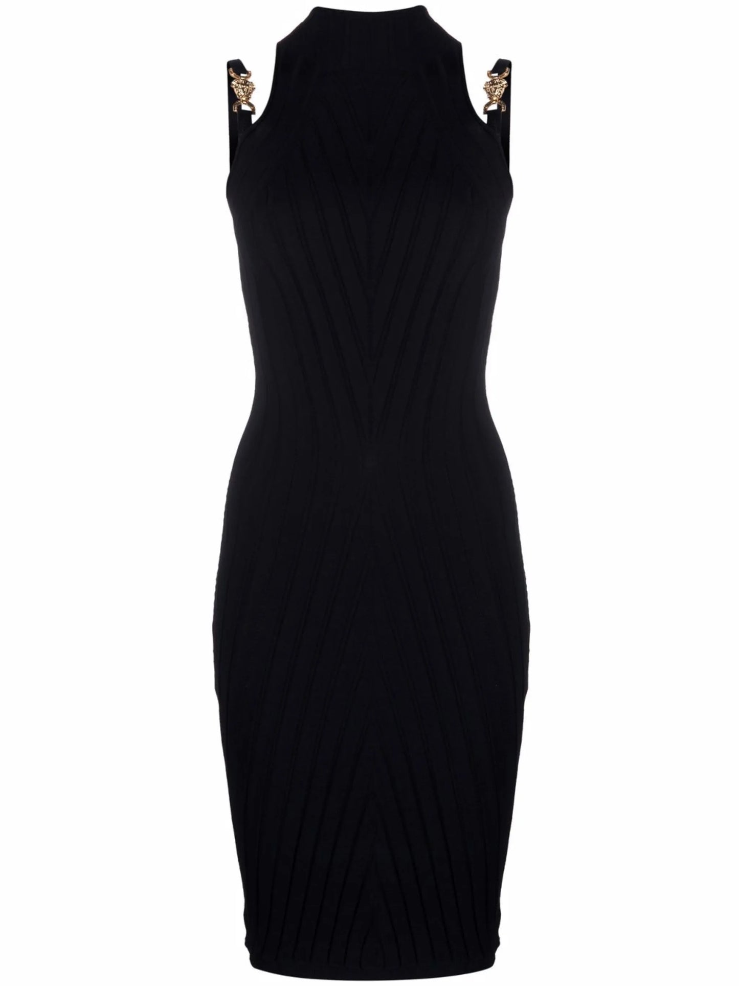 Medusa ribbed-knit knee-length dress