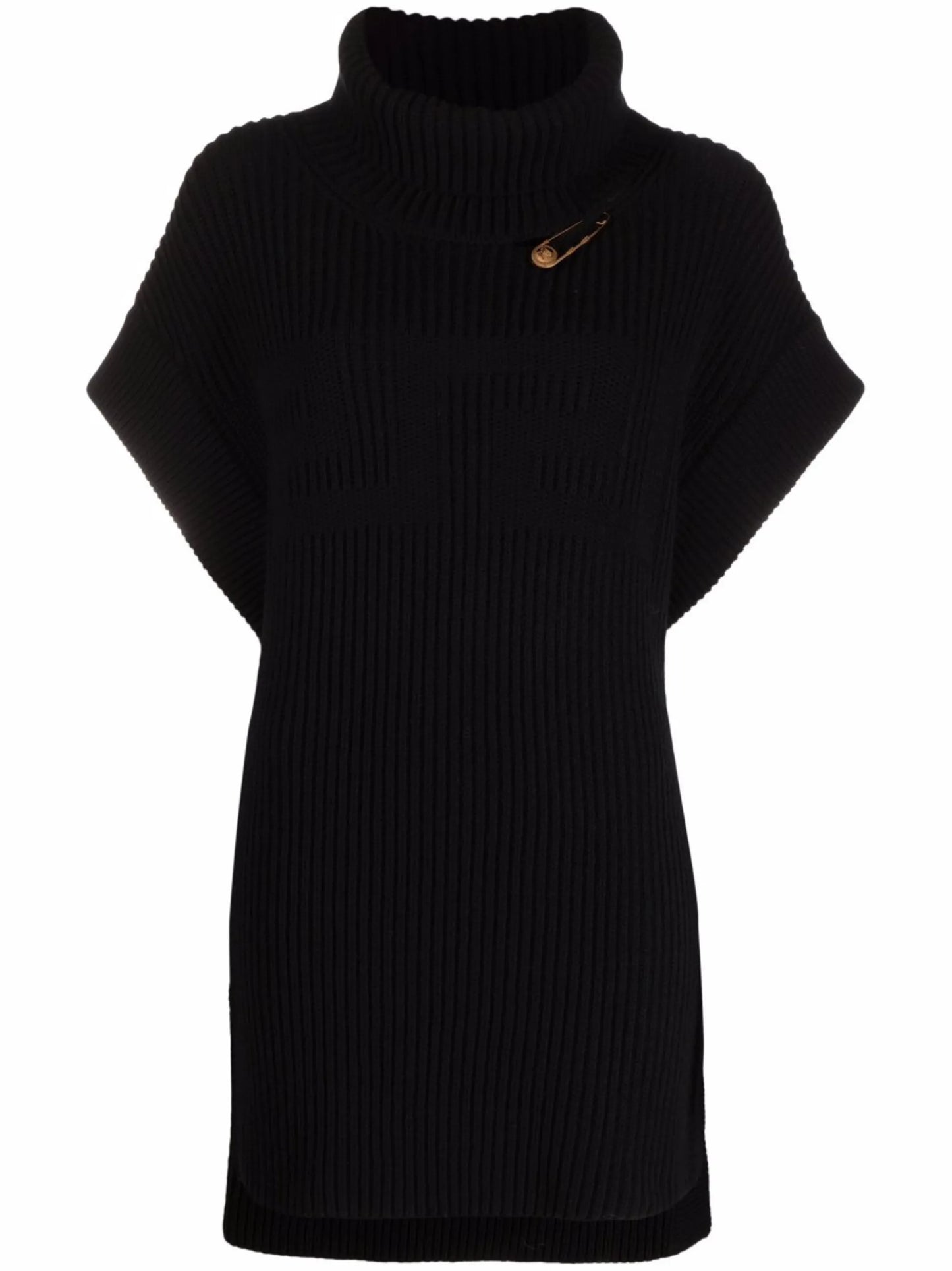 Safety Pin ribbed knit cape