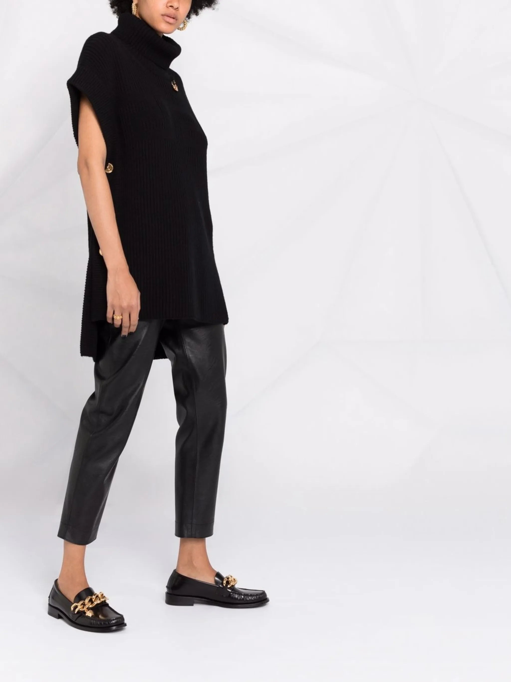 Safety Pin ribbed knit cape