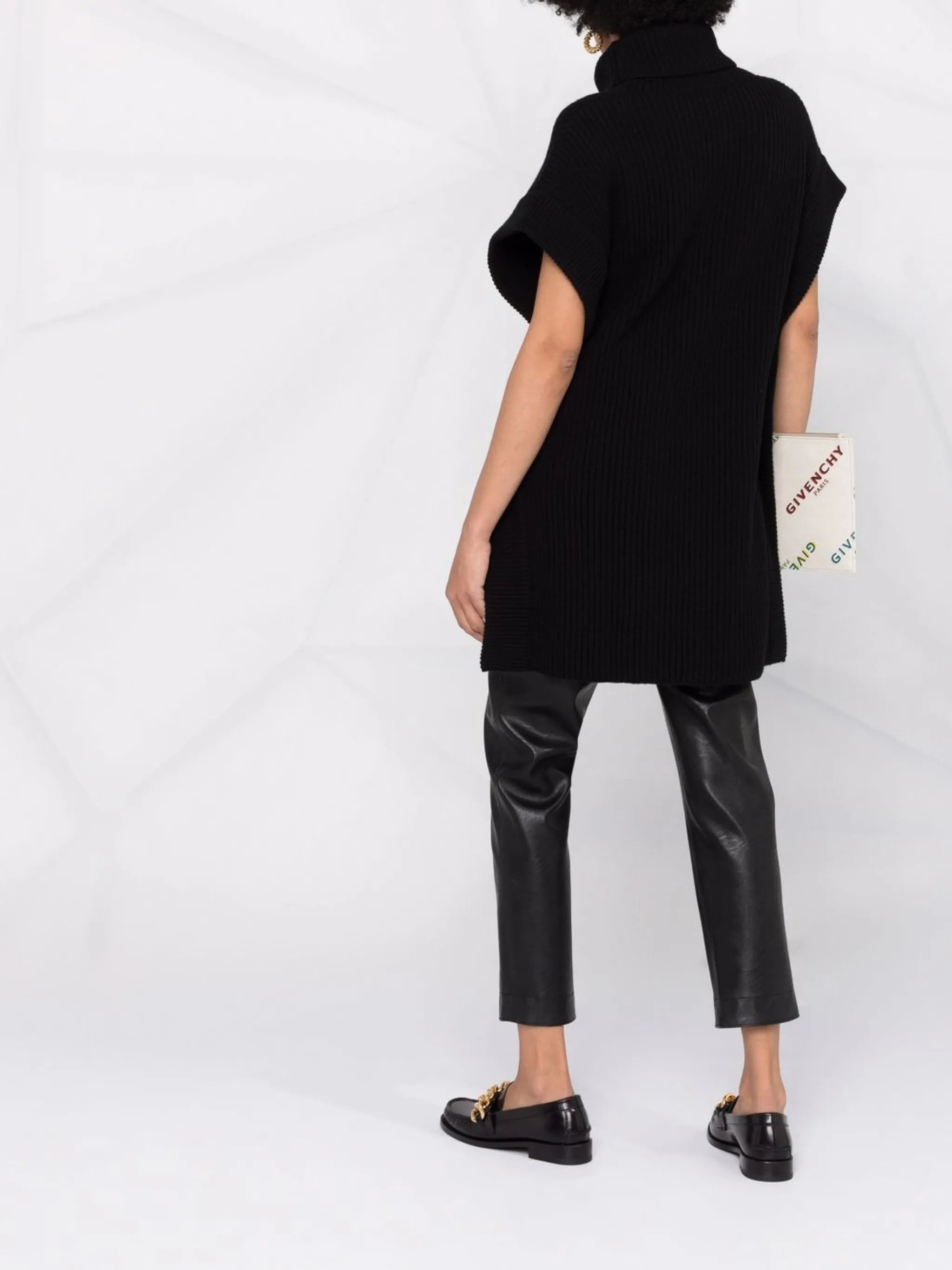 Safety Pin ribbed knit cape