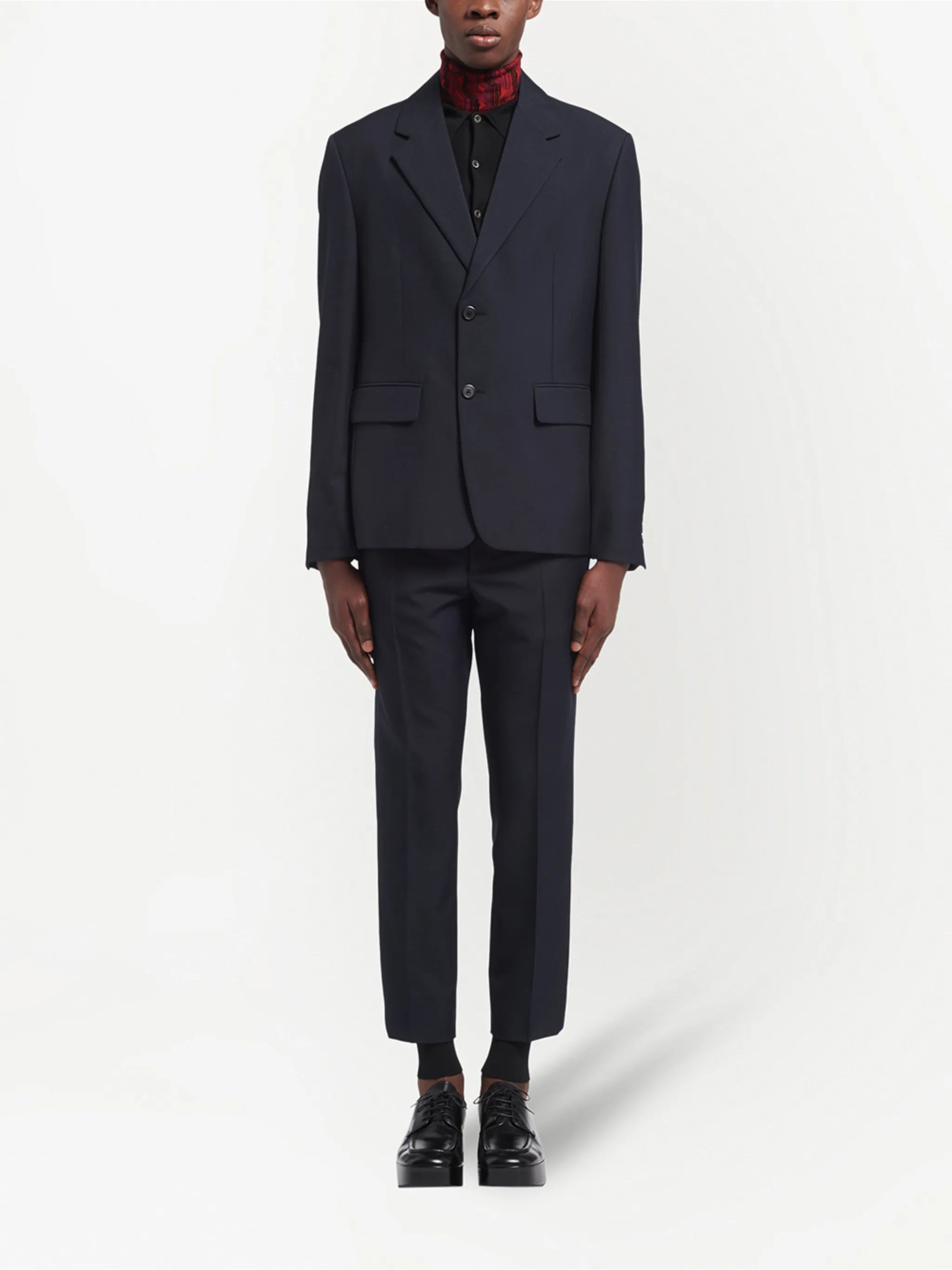 single-breasted wool-blend blazer