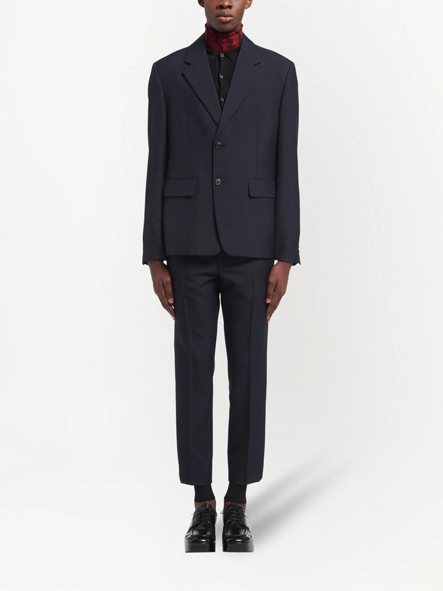 single-breasted wool-blend blazer