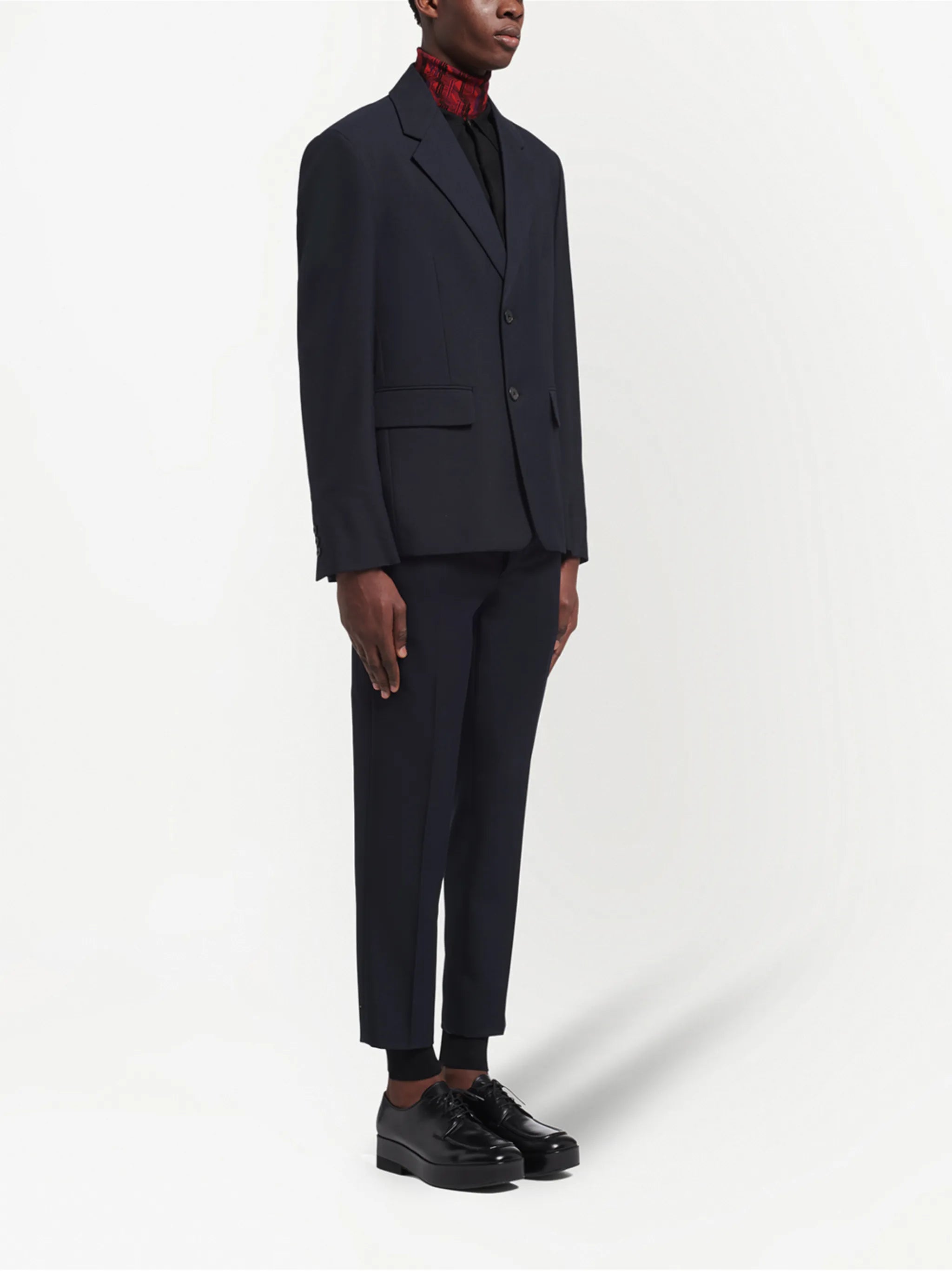 single-breasted wool-blend blazer