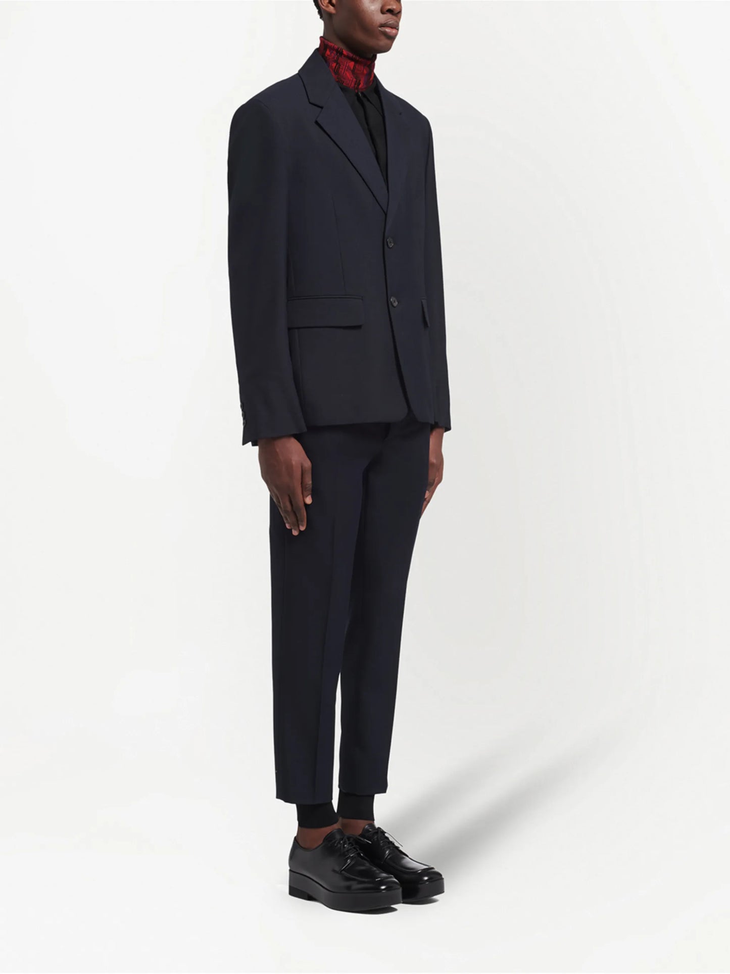 single-breasted wool-blend blazer