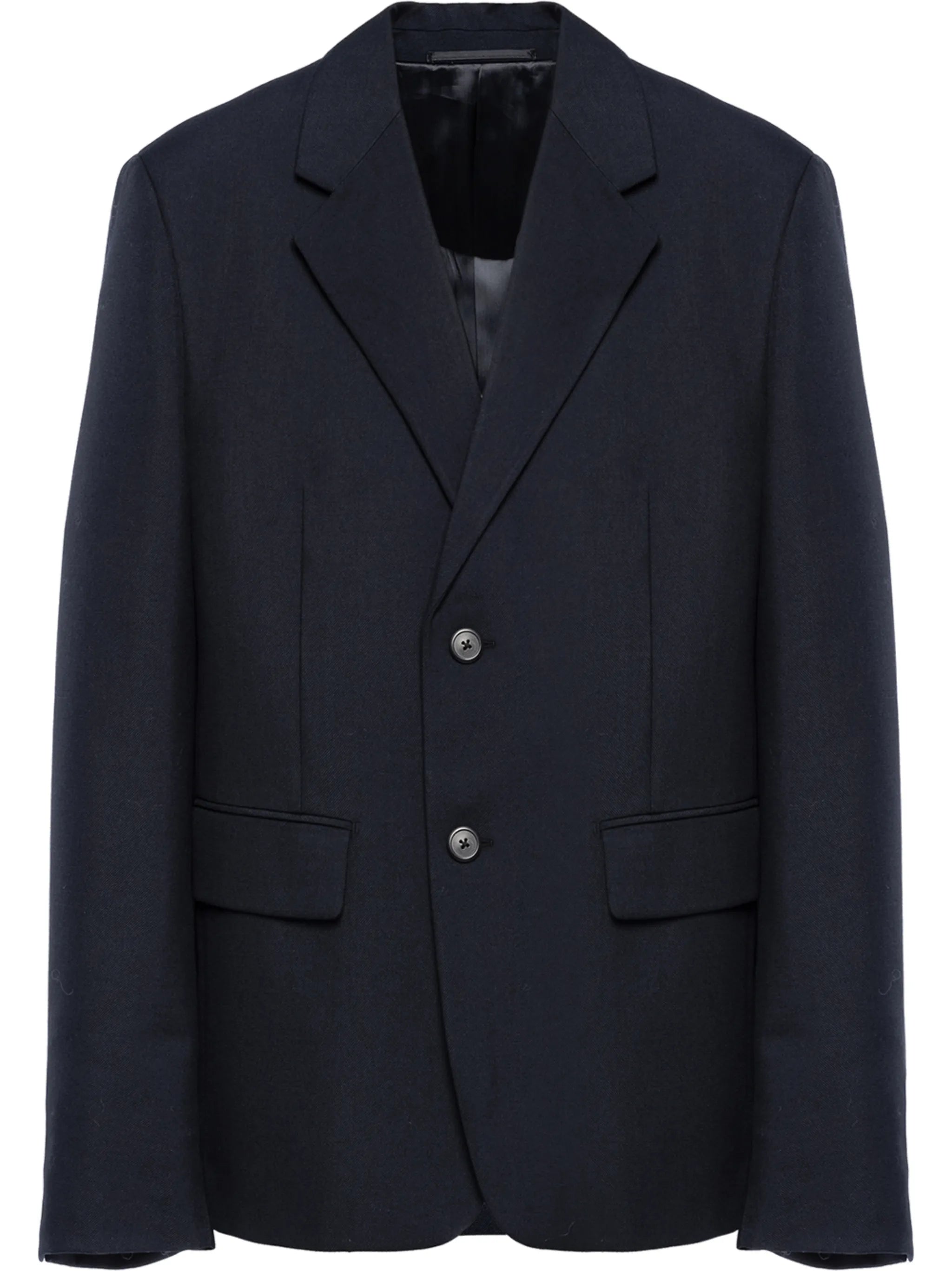 single-breasted wool-blend blazer