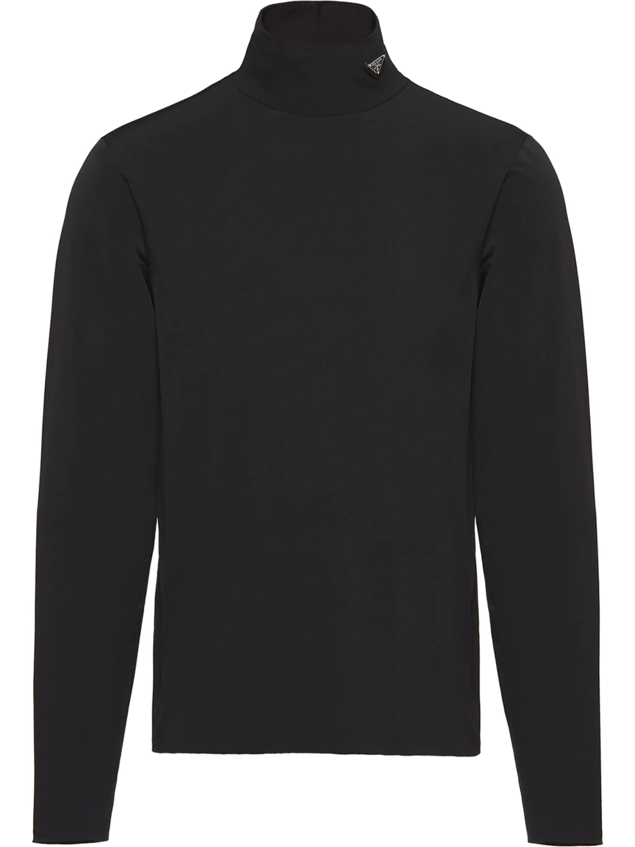 mock-neck jersey T-shirt
