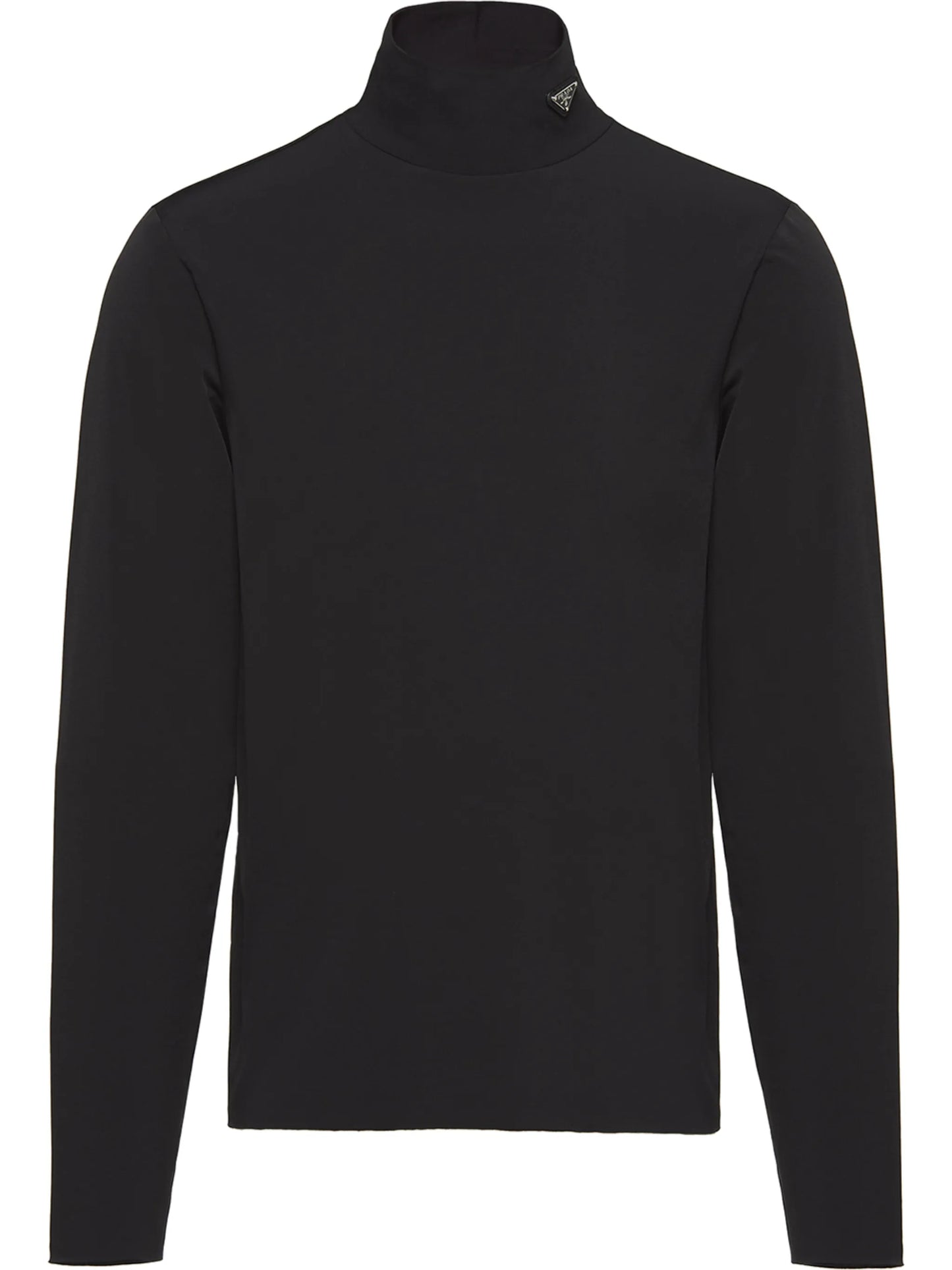 mock-neck jersey T-shirt