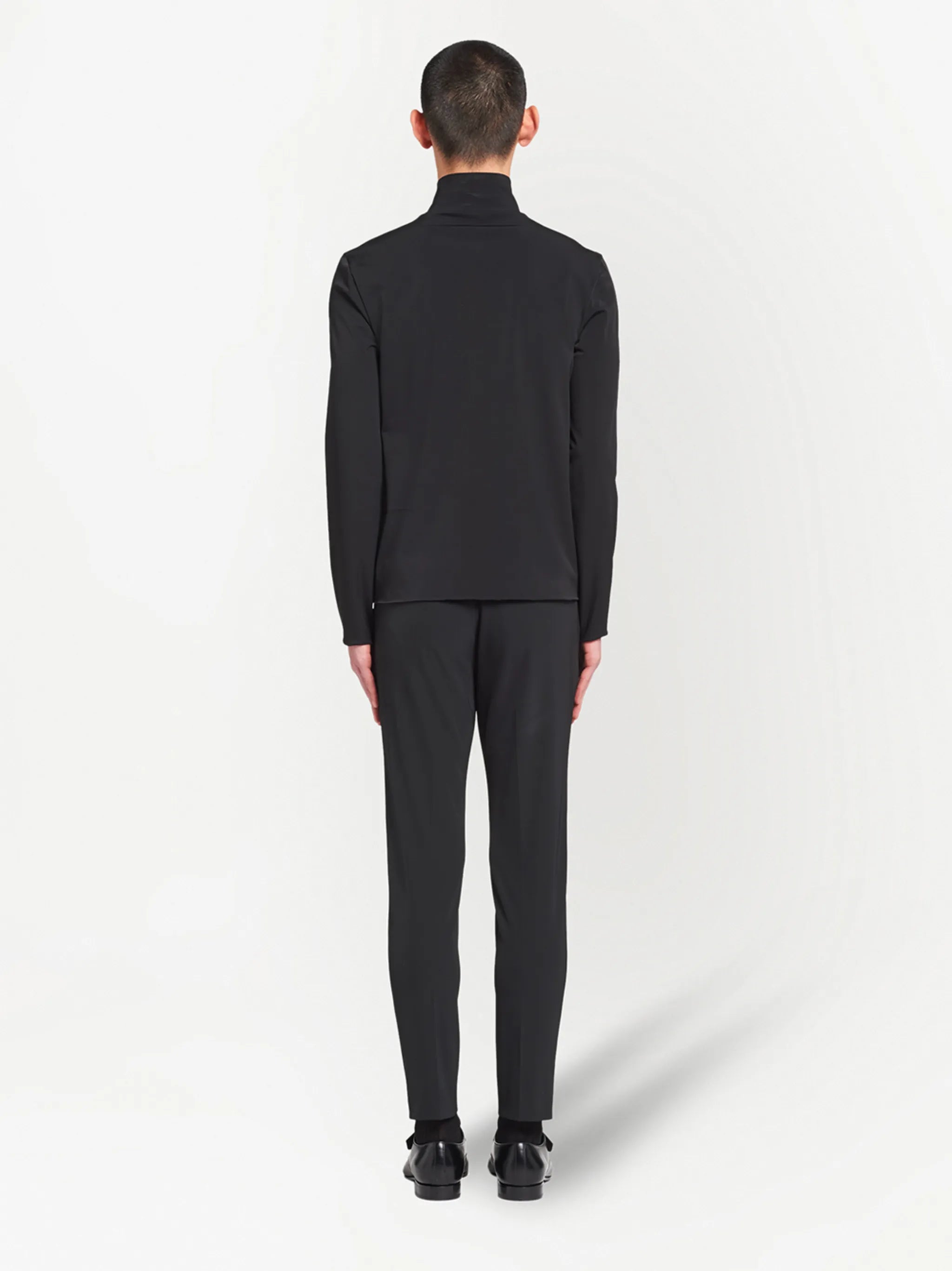 mock-neck jersey T-shirt
