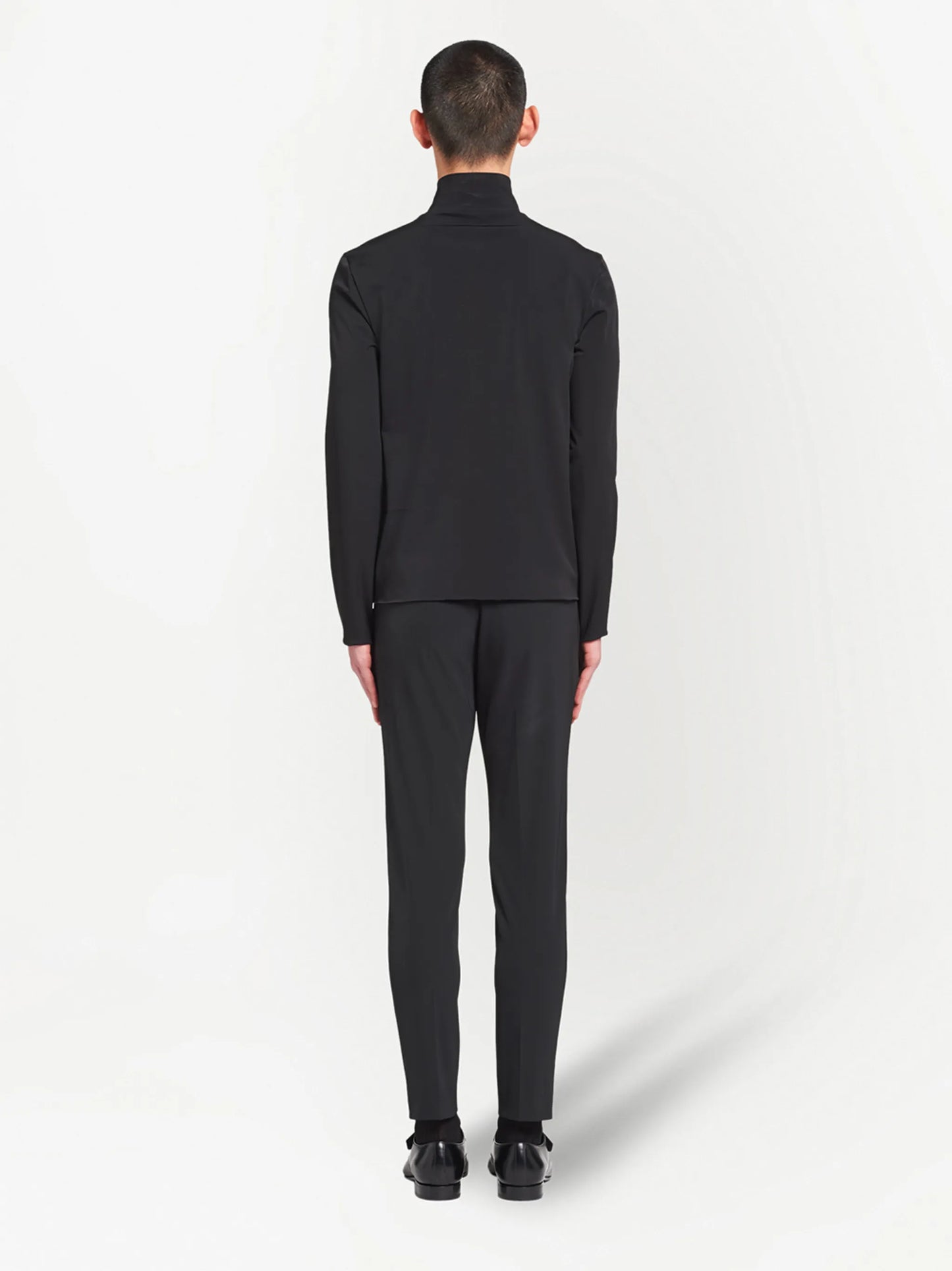 mock-neck jersey T-shirt