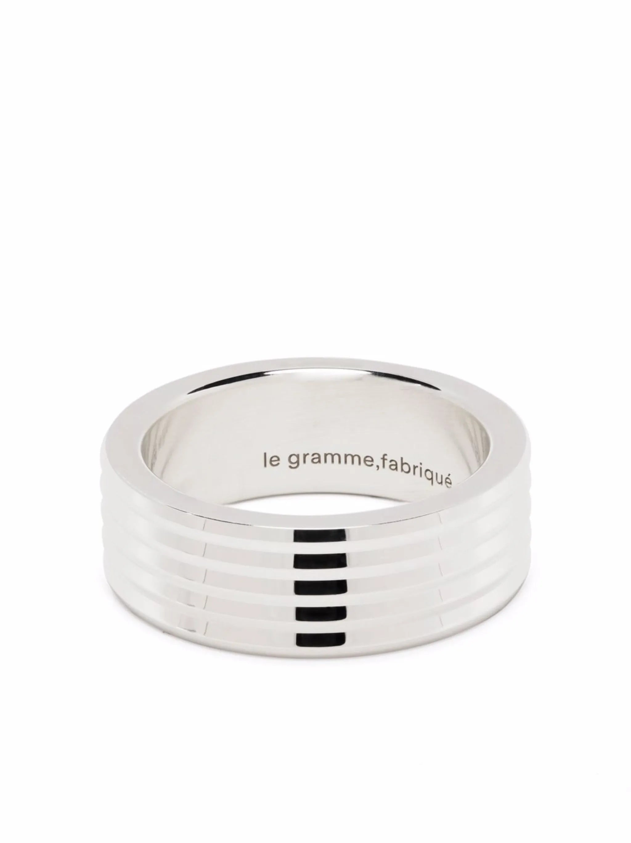guilloché horizontal ribbon ring
