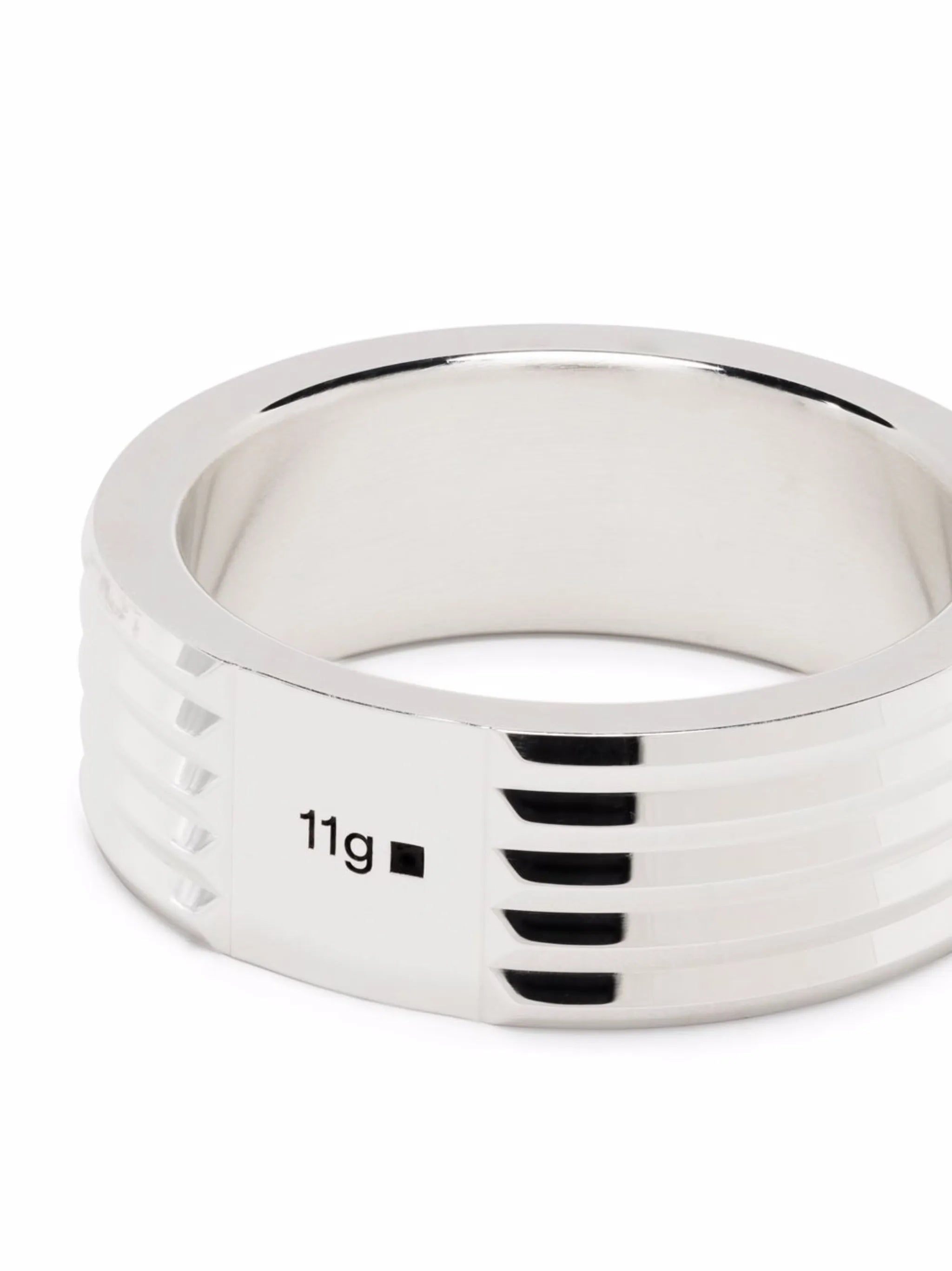 guilloché horizontal ribbon ring