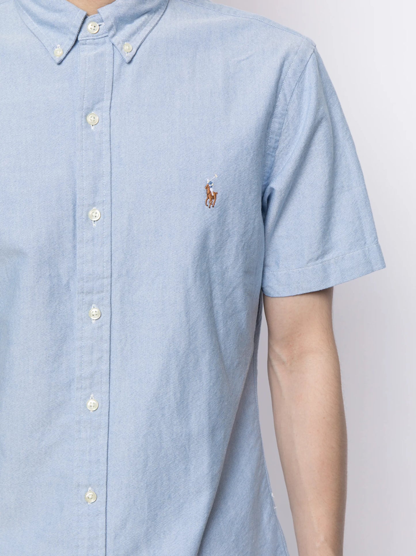 logo-embroidered Oxford short-sleeve shirt