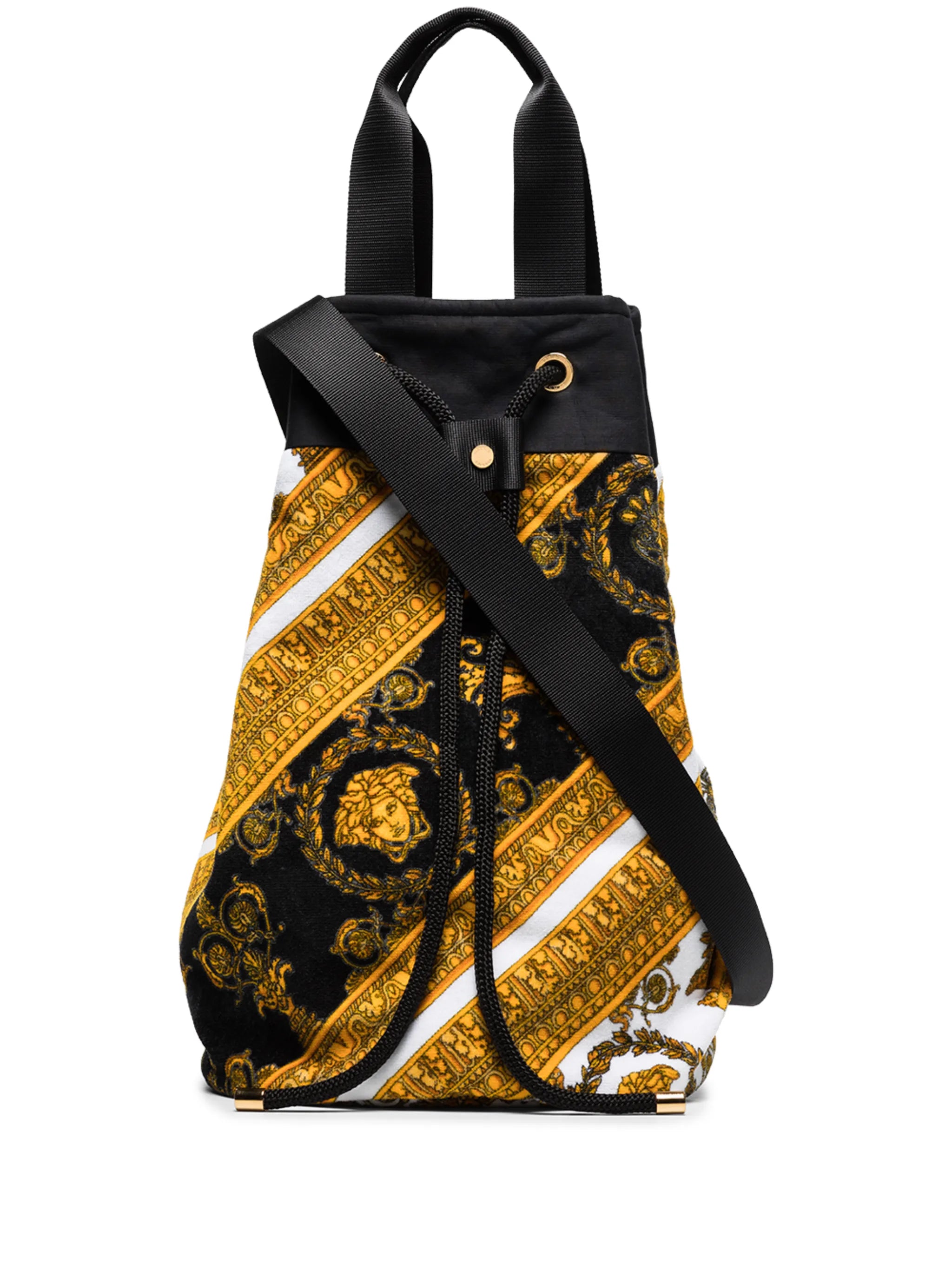 Barocco print drawstring beach bag