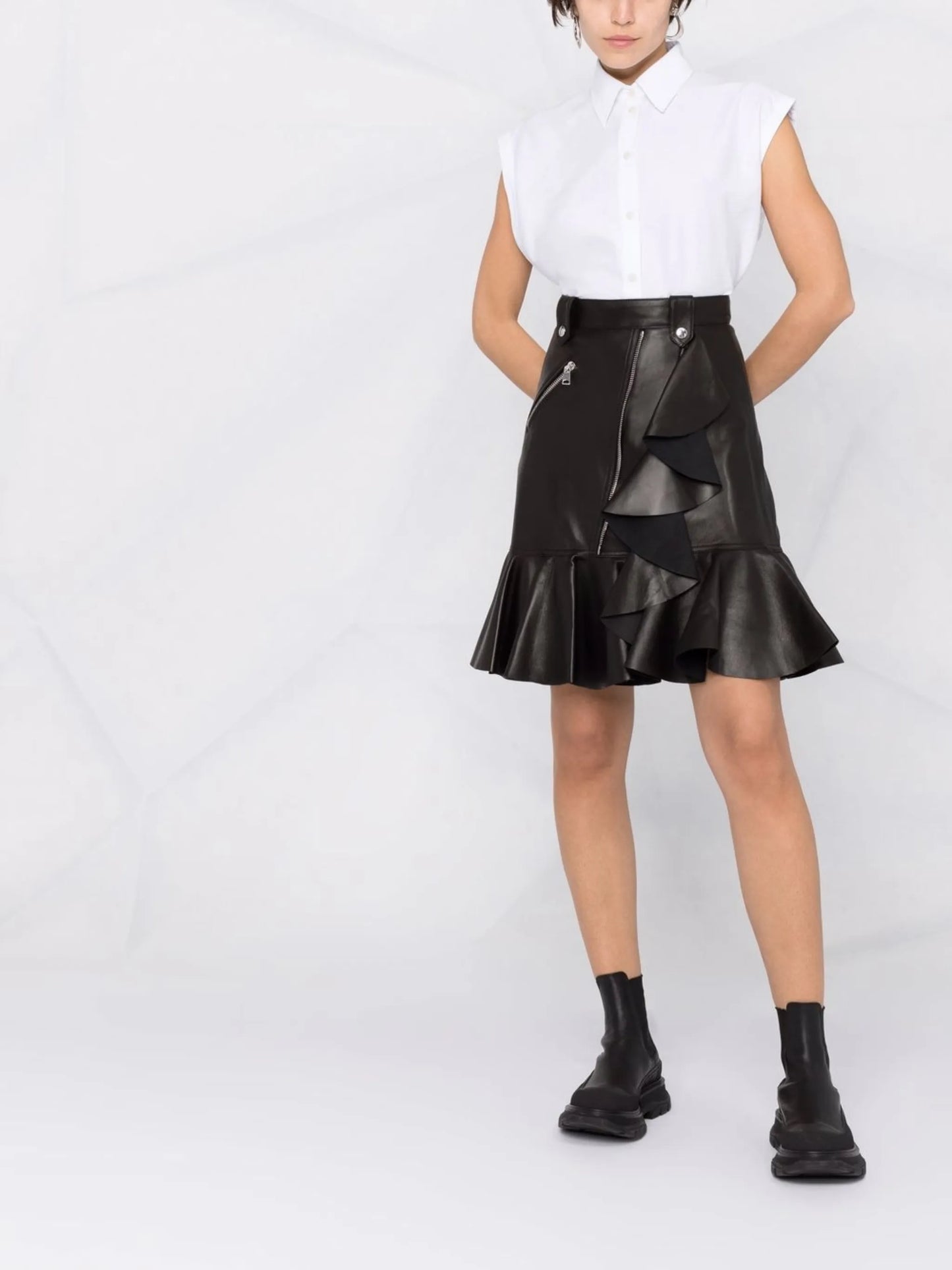 peplum-hem skirt