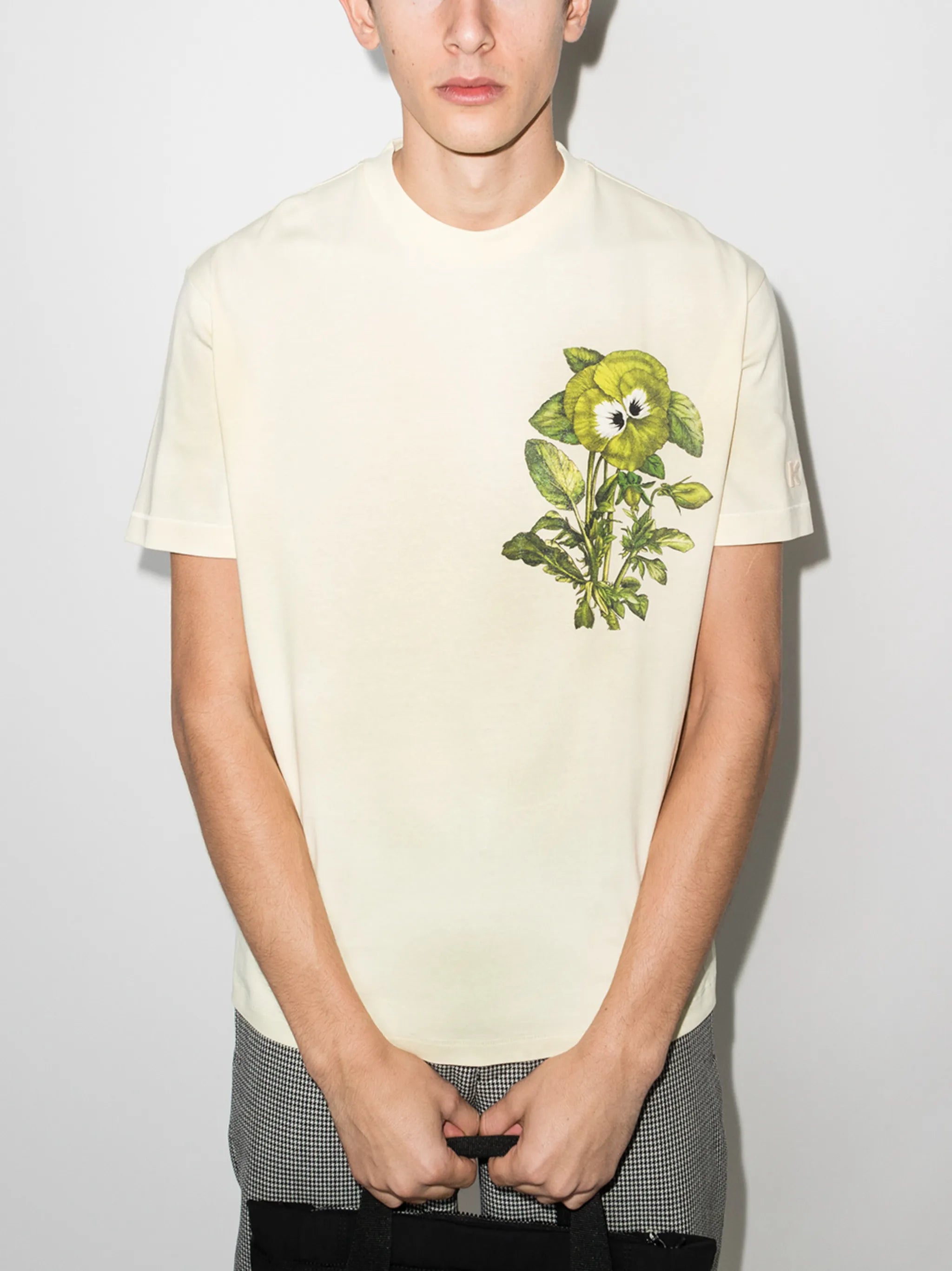 Pansy print logo T-shirt