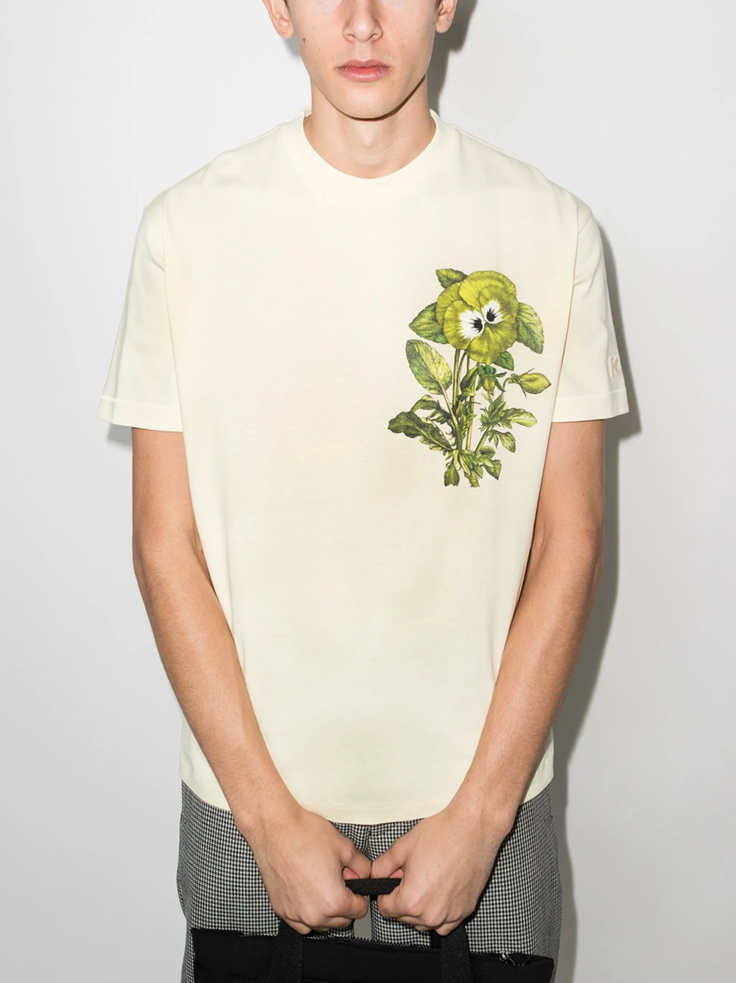 Pansy print logo T-shirt