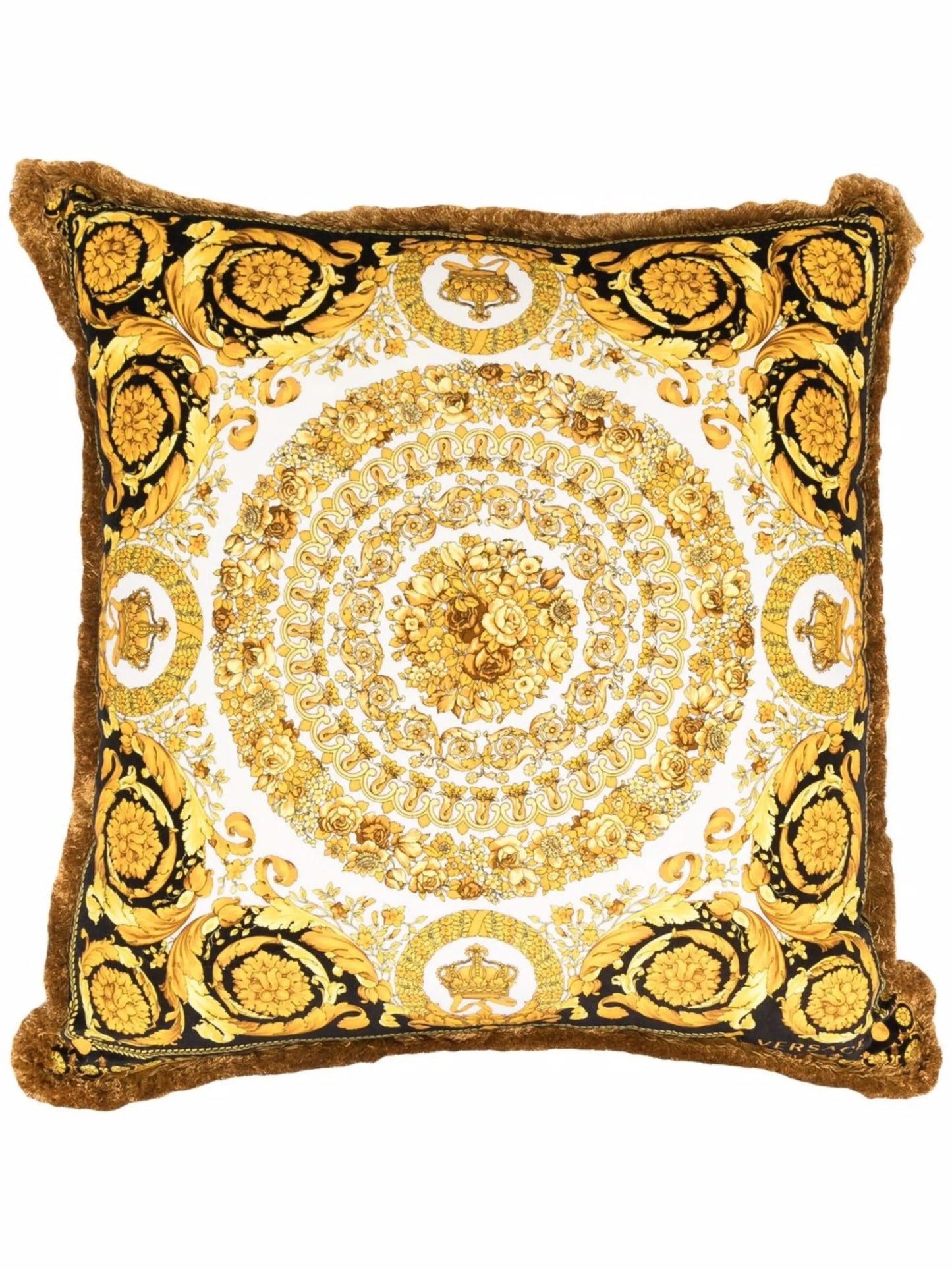 reversible fringed-edge cushion