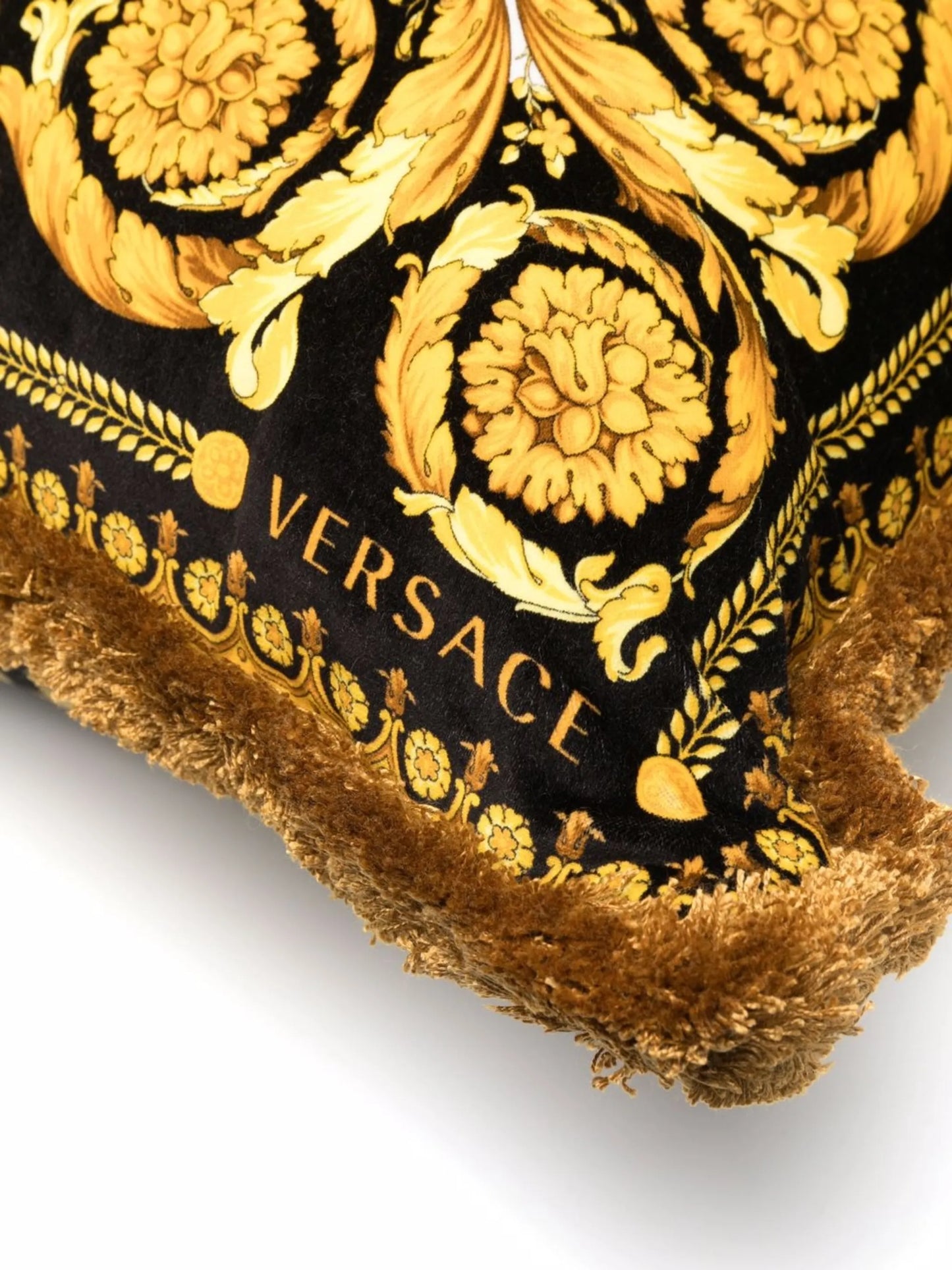 reversible fringed-edge cushion
