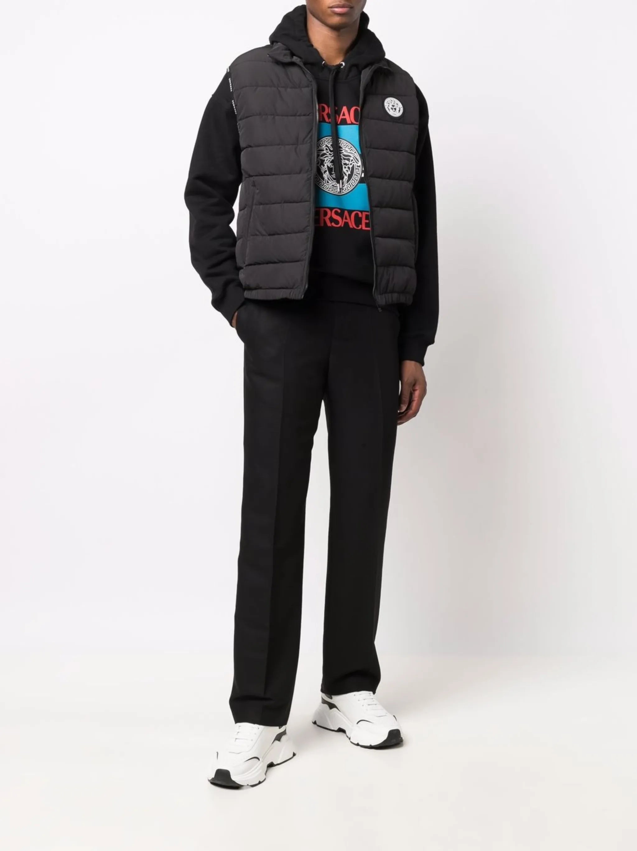 logo-patch padded jacket