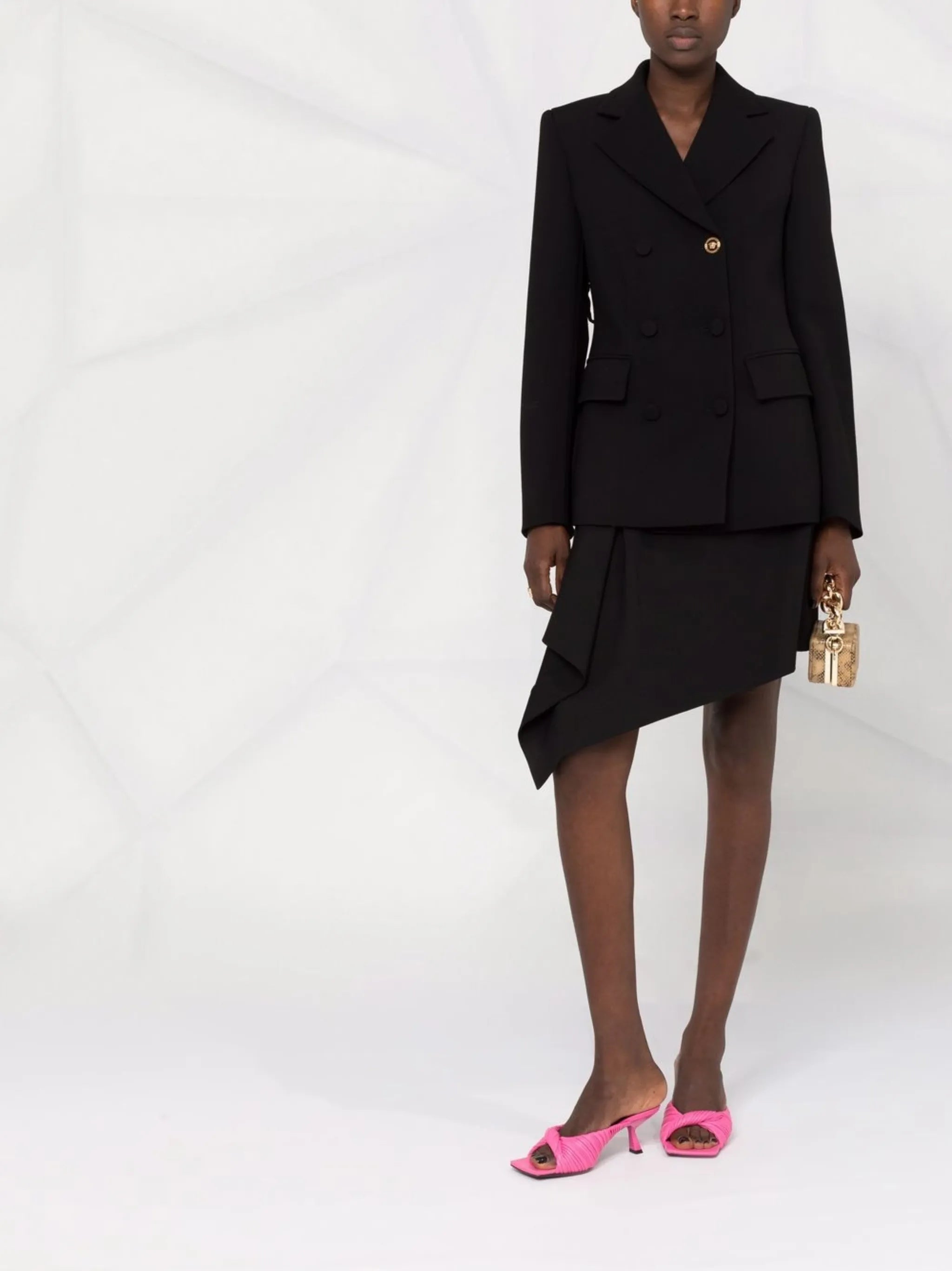 Medusa plaque double-breasted blazer