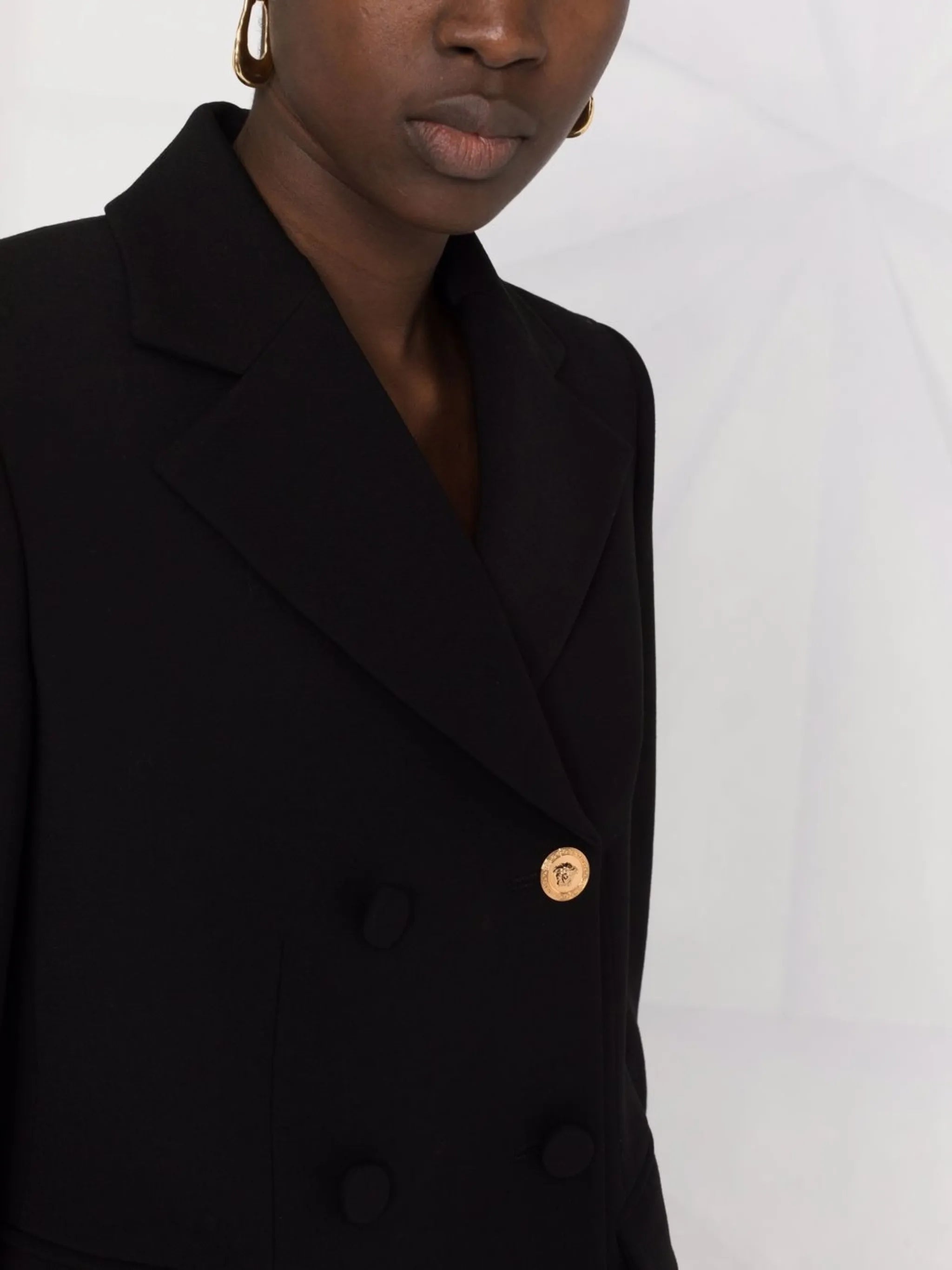 Medusa plaque double-breasted blazer