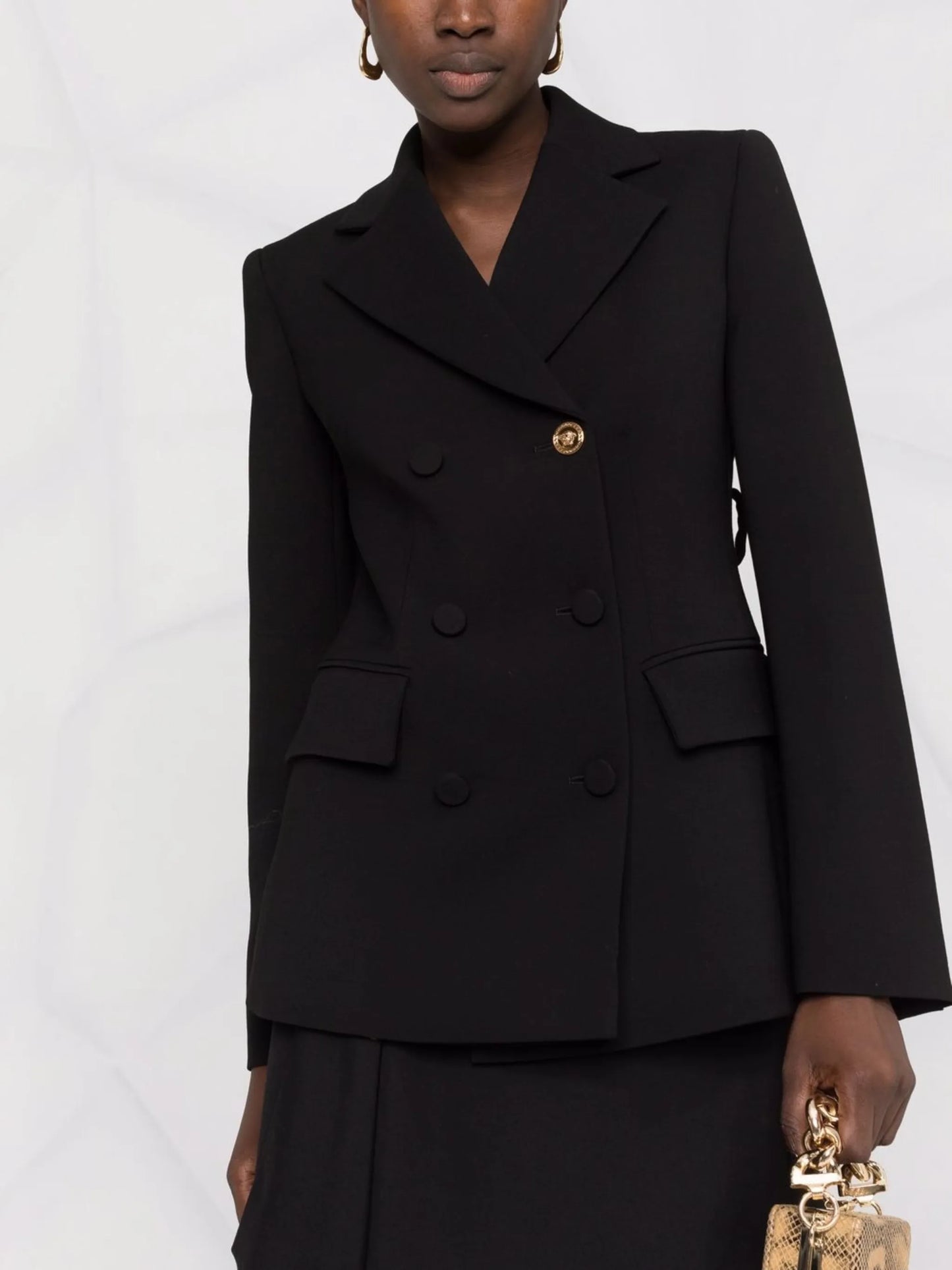 Medusa plaque double-breasted blazer
