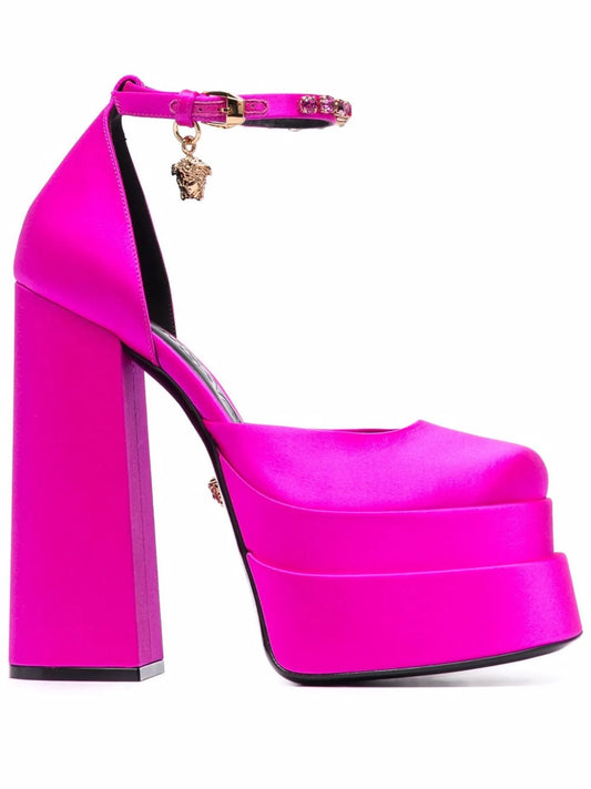 Medusa Head charm platform sandals