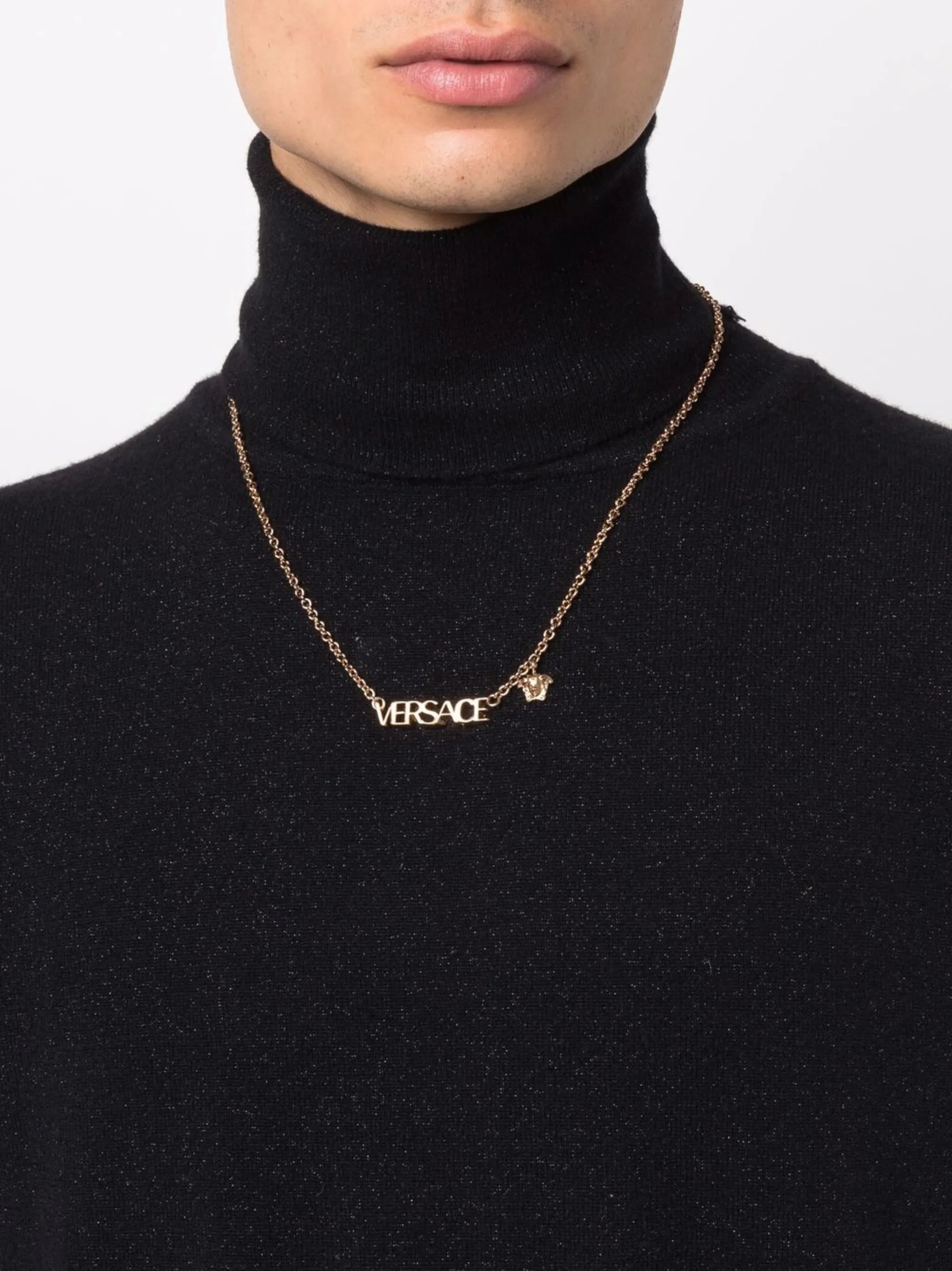 logo-plaque necklace