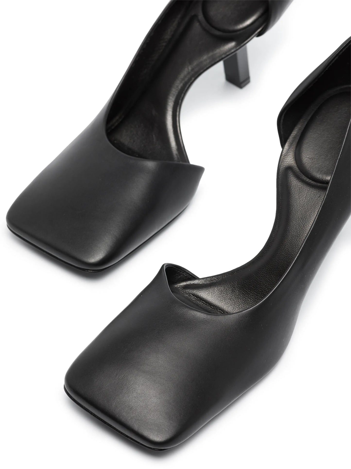 D'orsay sculpted heel leather pumps