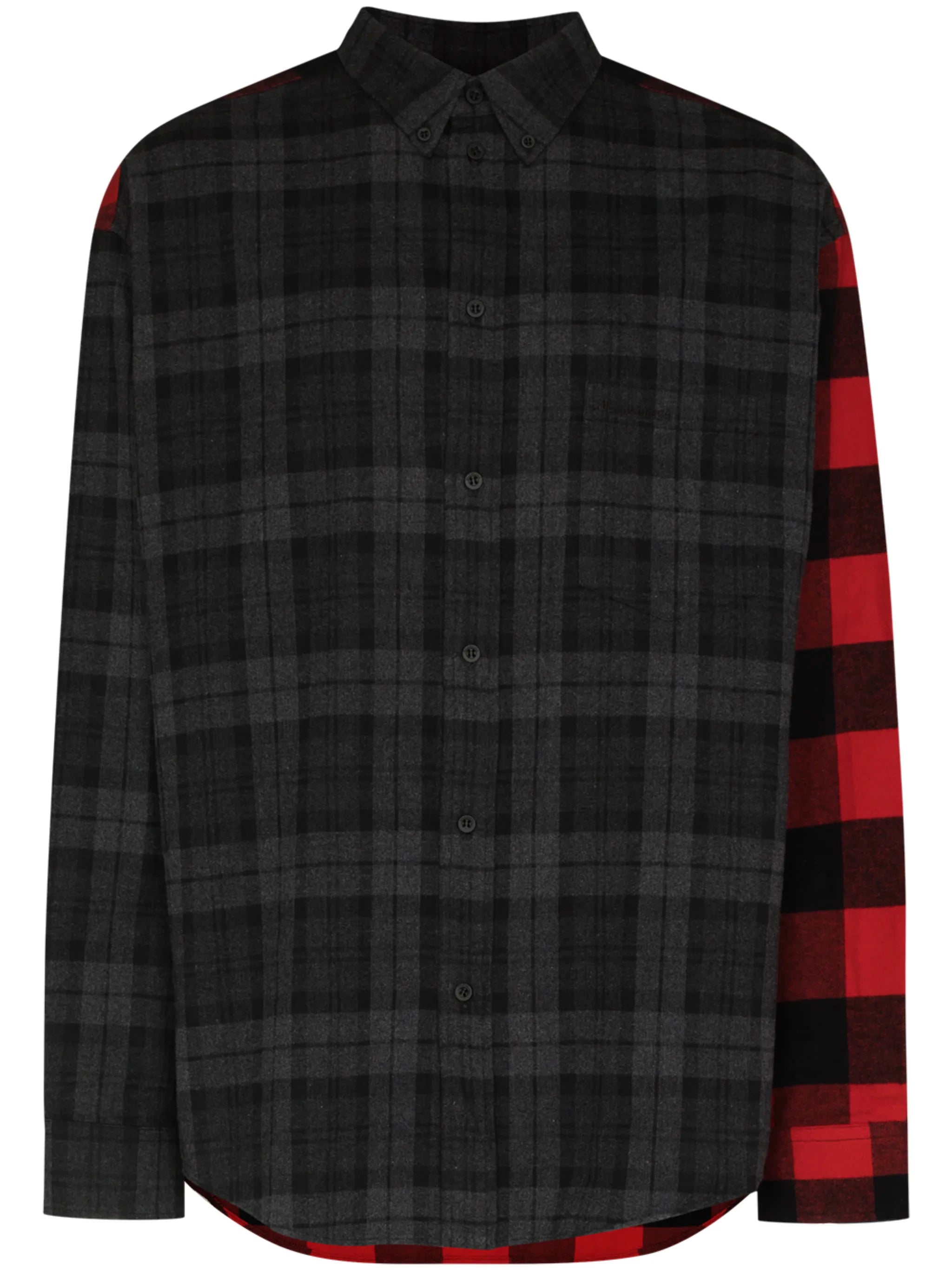 checked patchwork flannel shirt