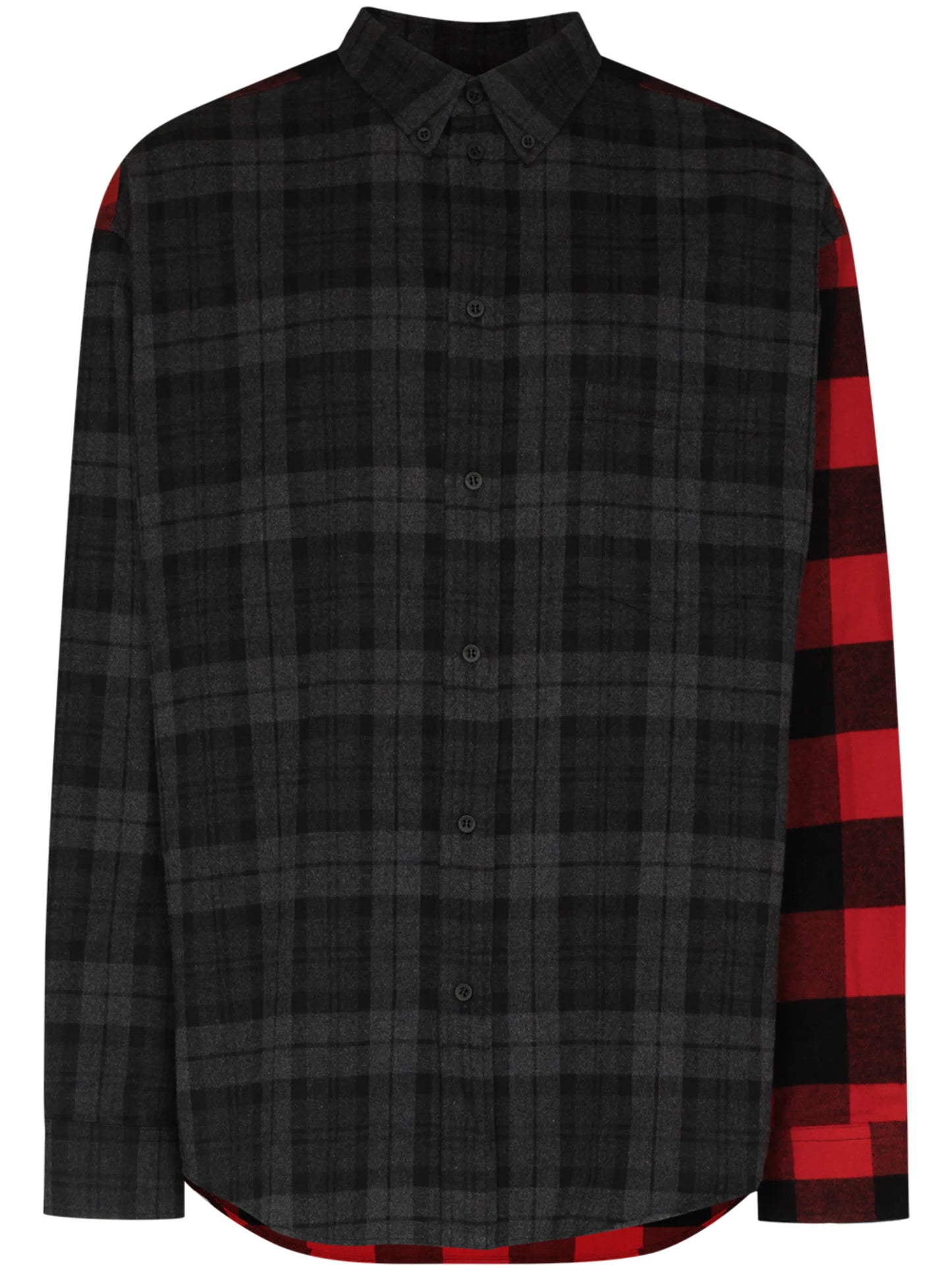checked patchwork flannel shirt