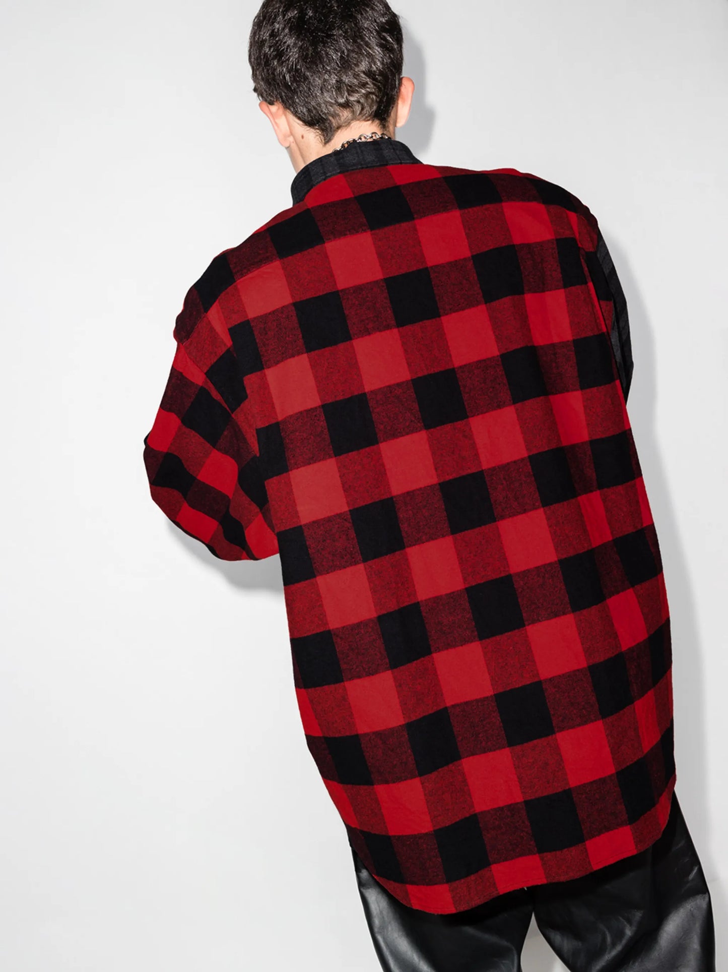 checked patchwork flannel shirt