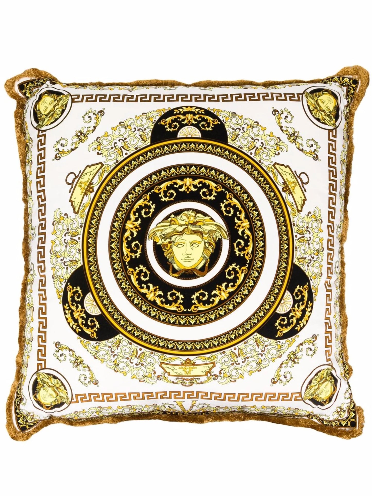 Medusa-head print square cushion