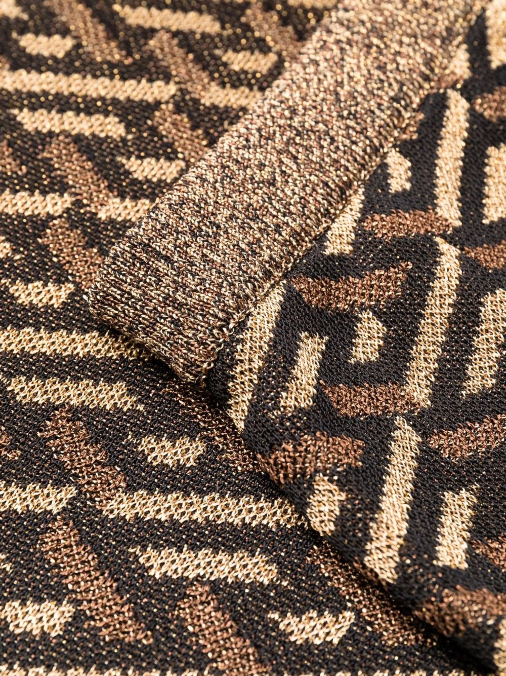 patterned intarsia-knit trousers