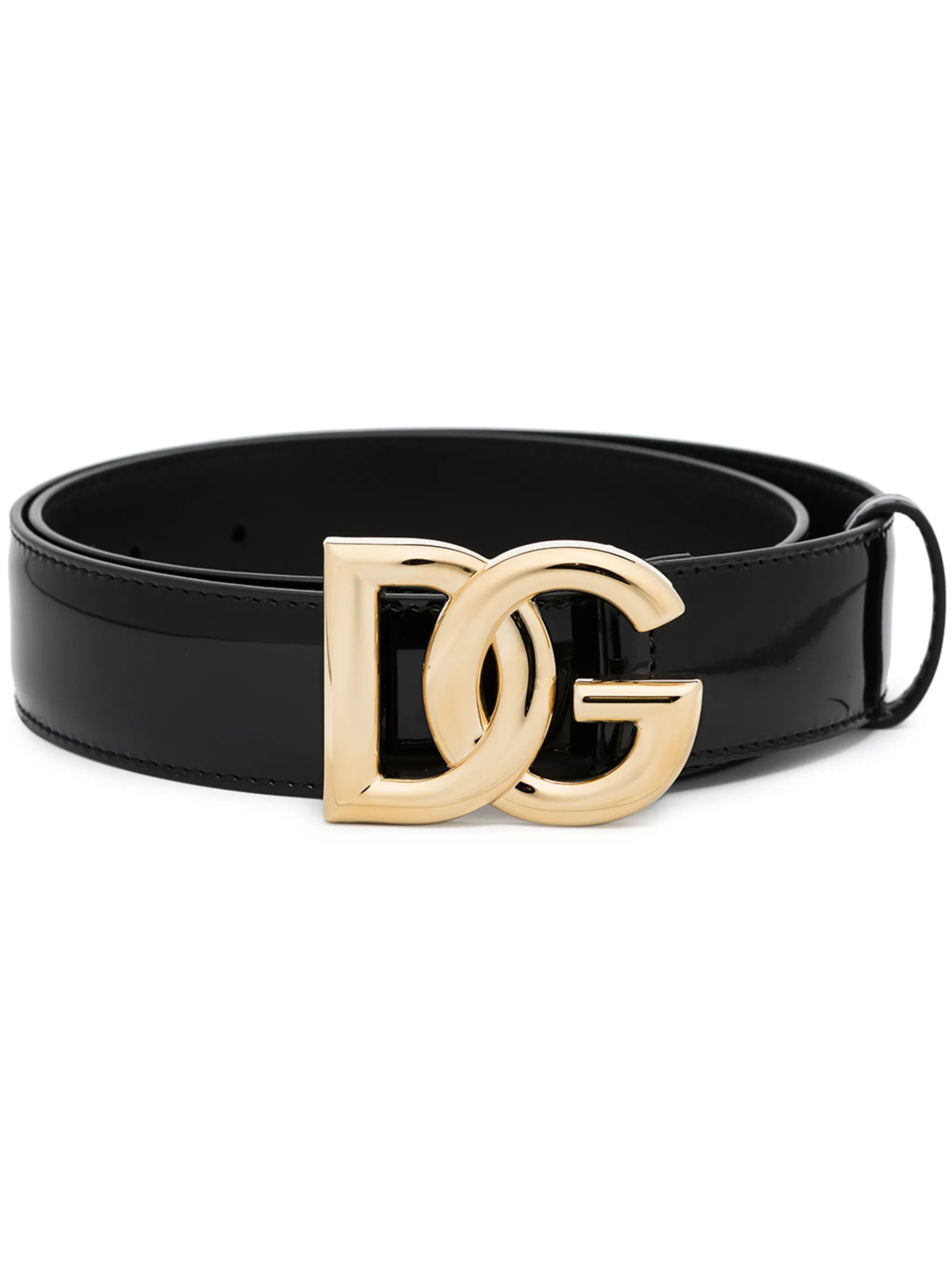 DG logo leather belt