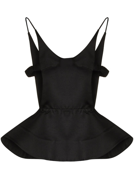 cutout peplum-waist top