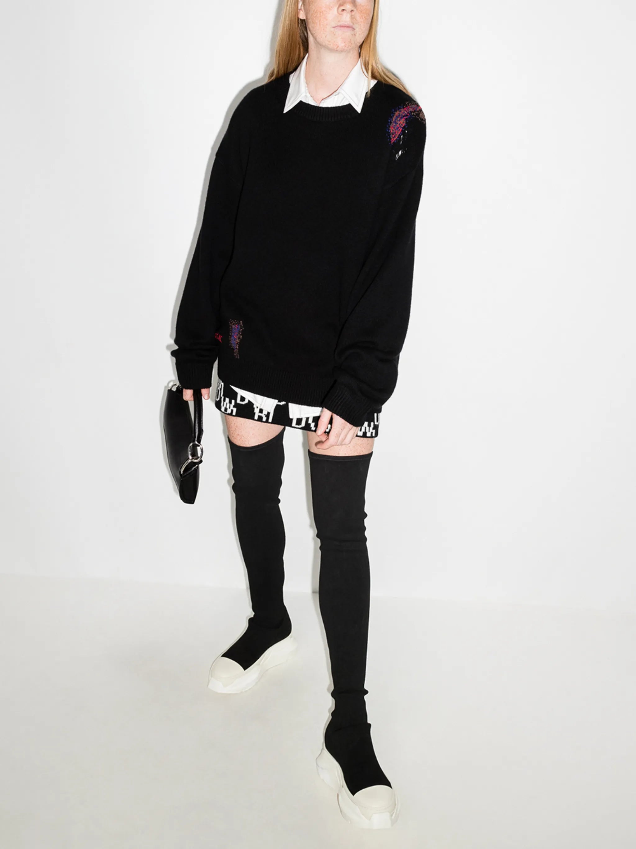 Hand Repaired crew-neck jumper