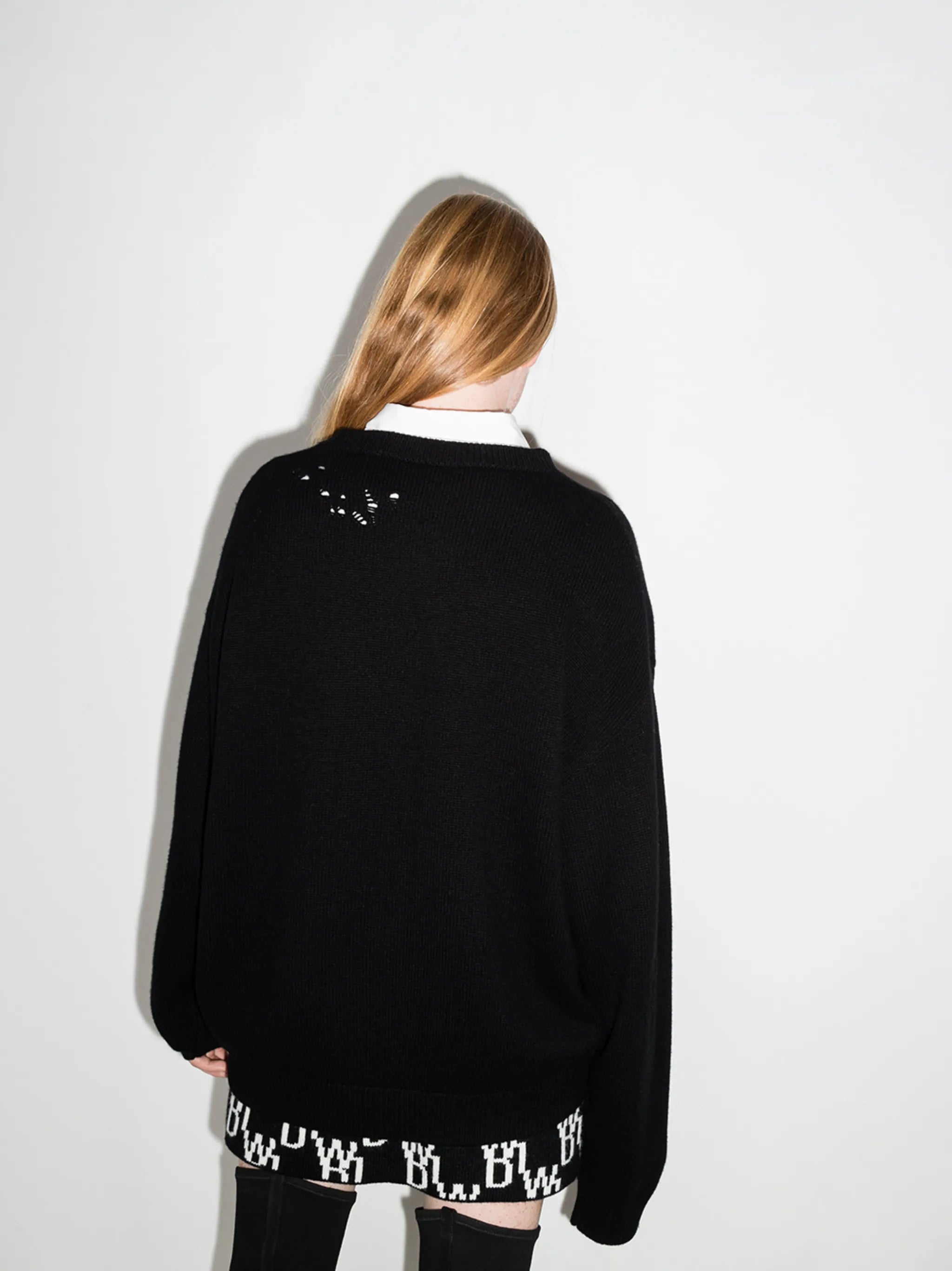 Hand Repaired crew-neck jumper