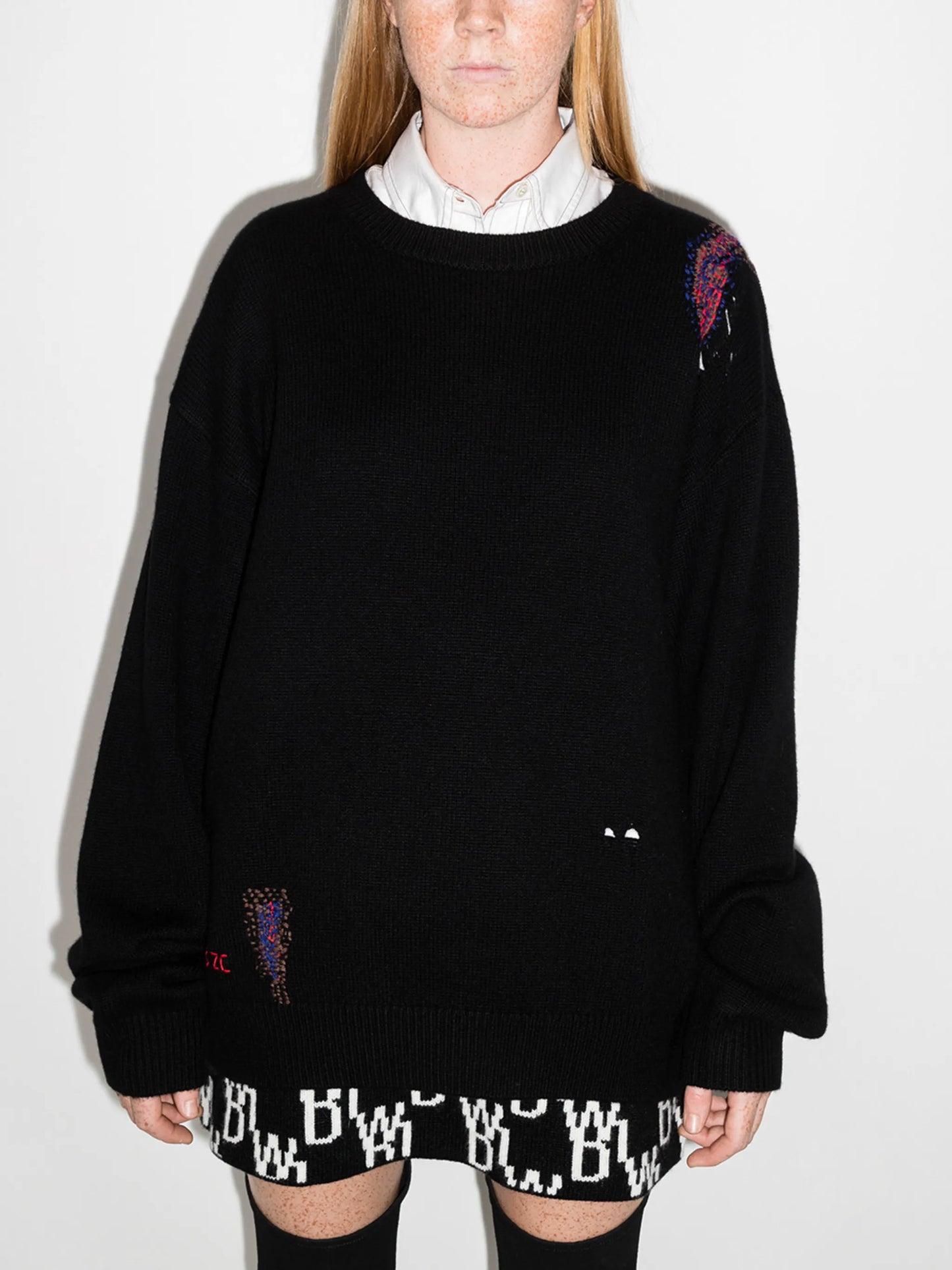 Hand Repaired crew-neck jumper