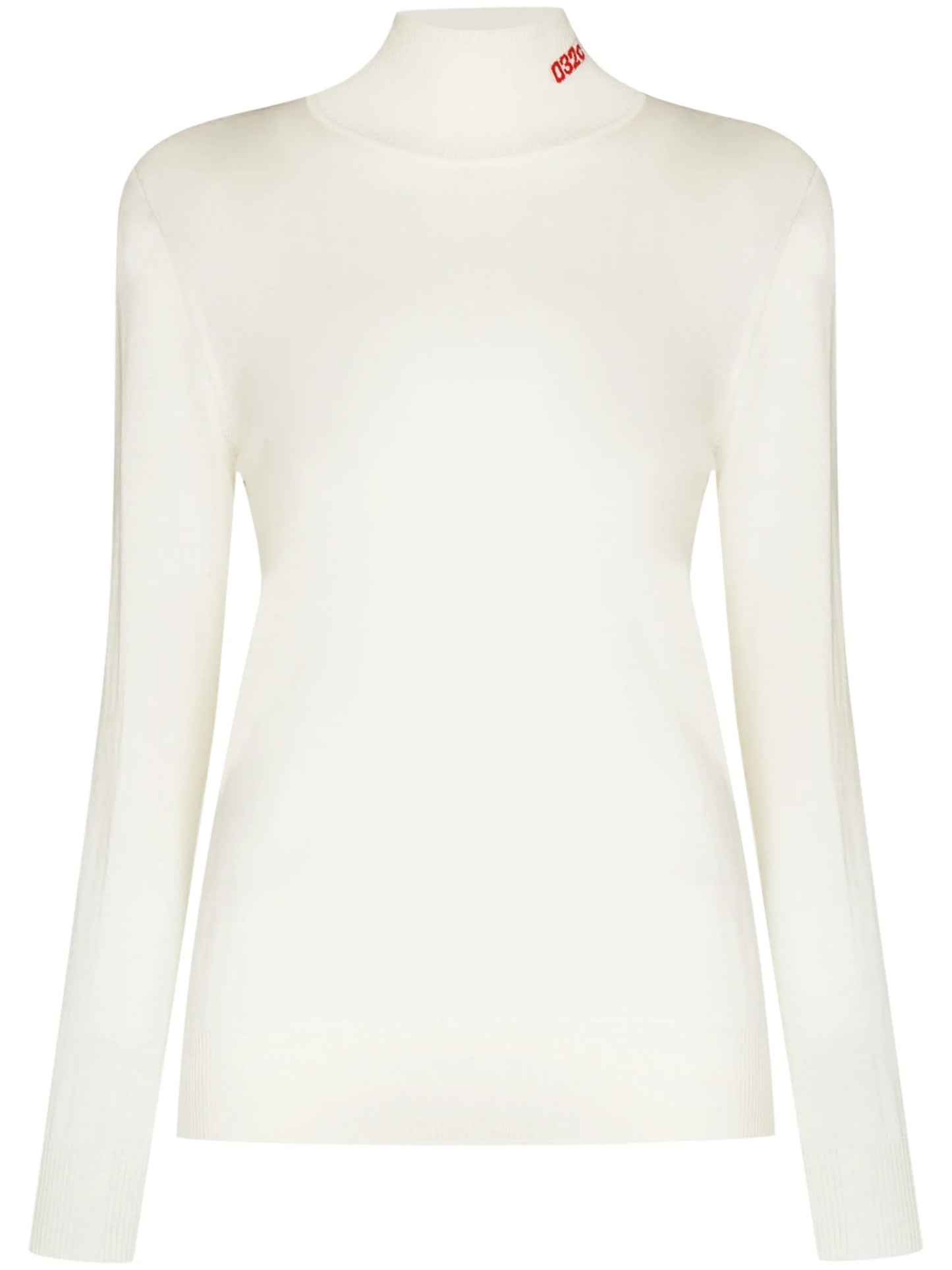 logo-embroidered roll-neck jumper