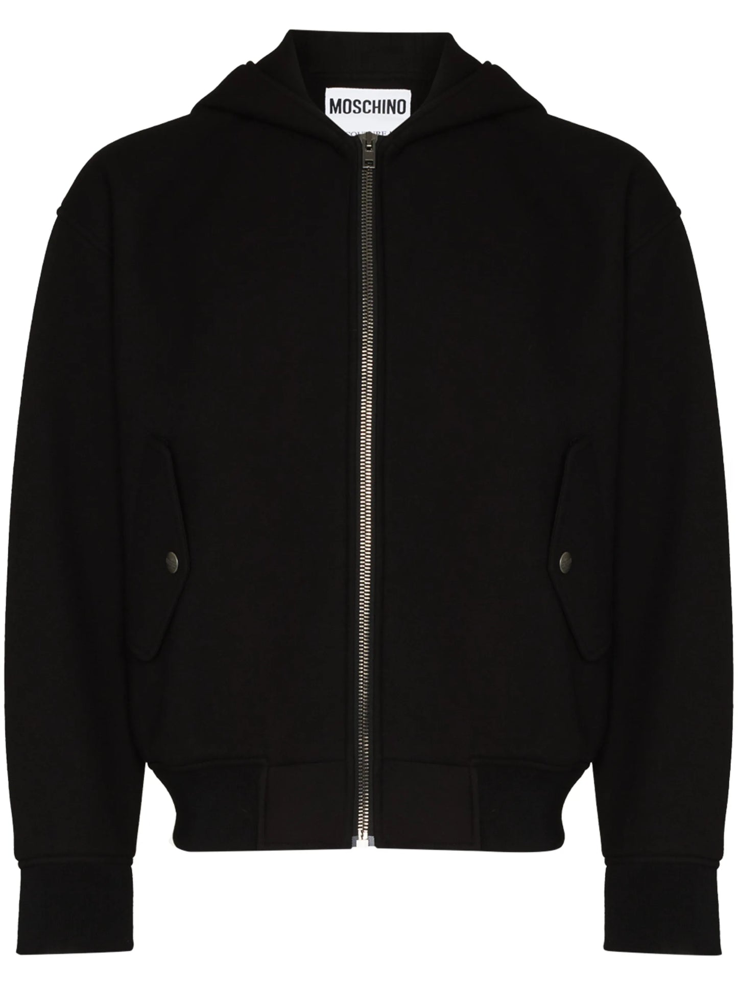 hooded zip-up bomber jacket