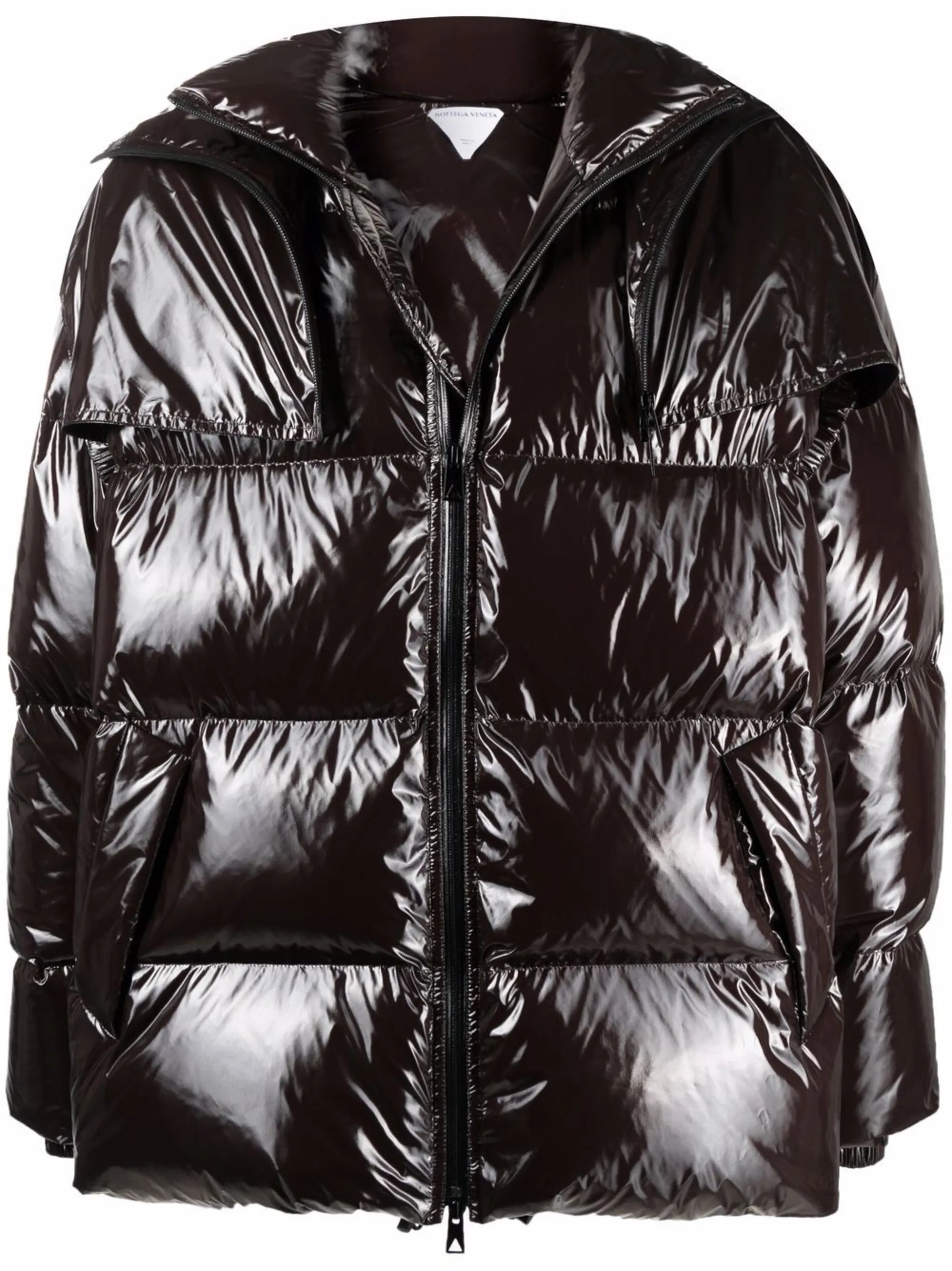 high-shine puffer jacket