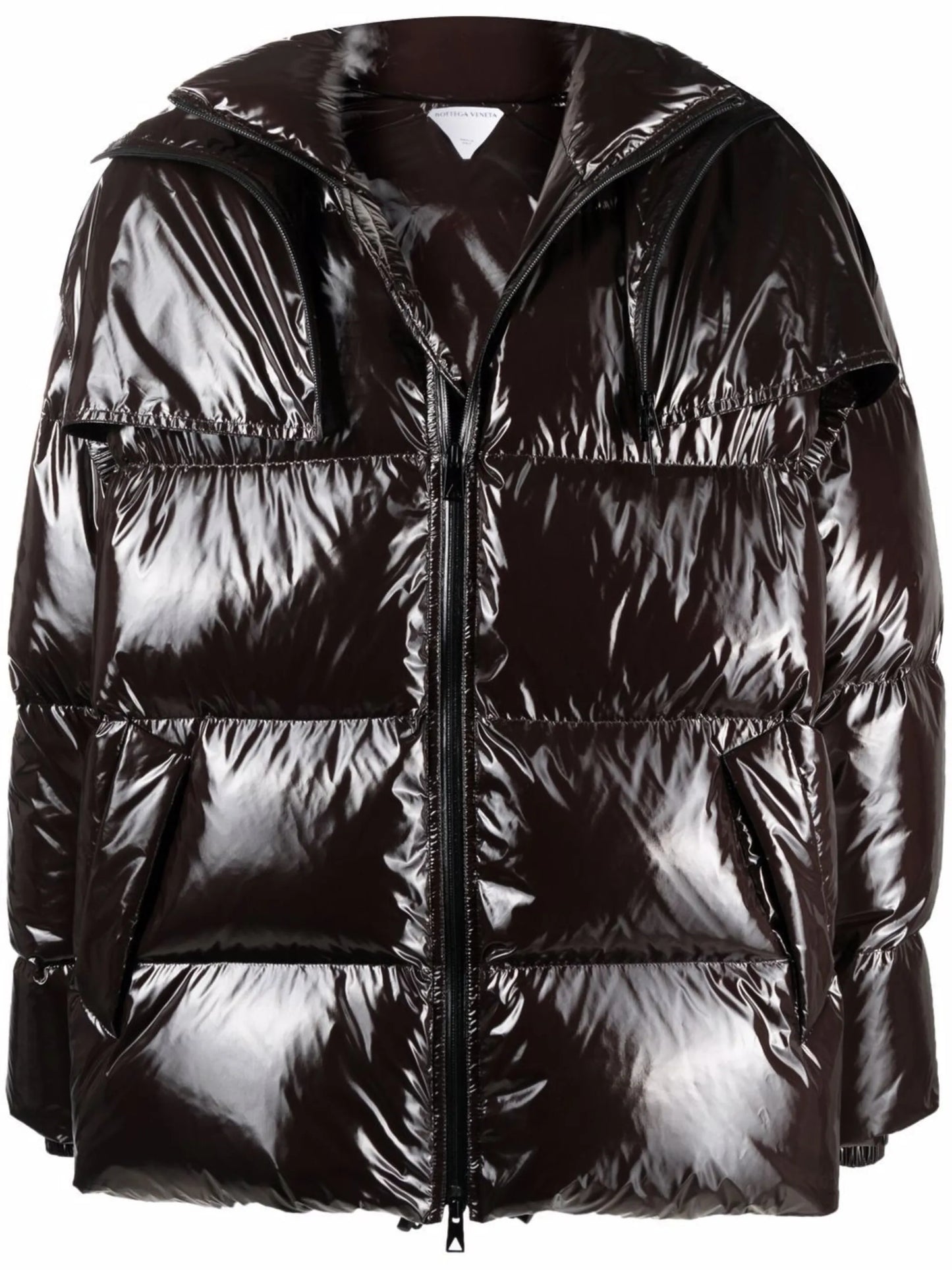 high-shine puffer jacket