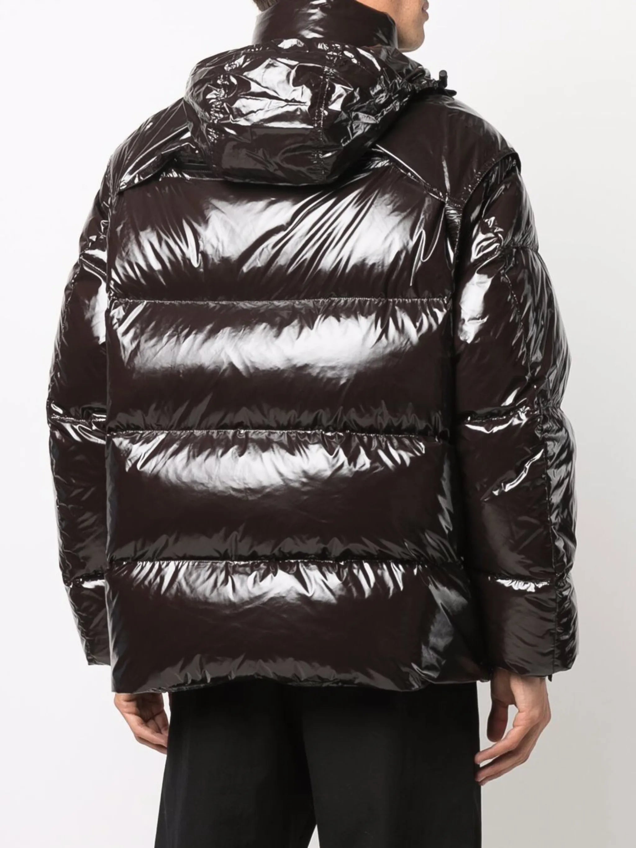 high-shine puffer jacket