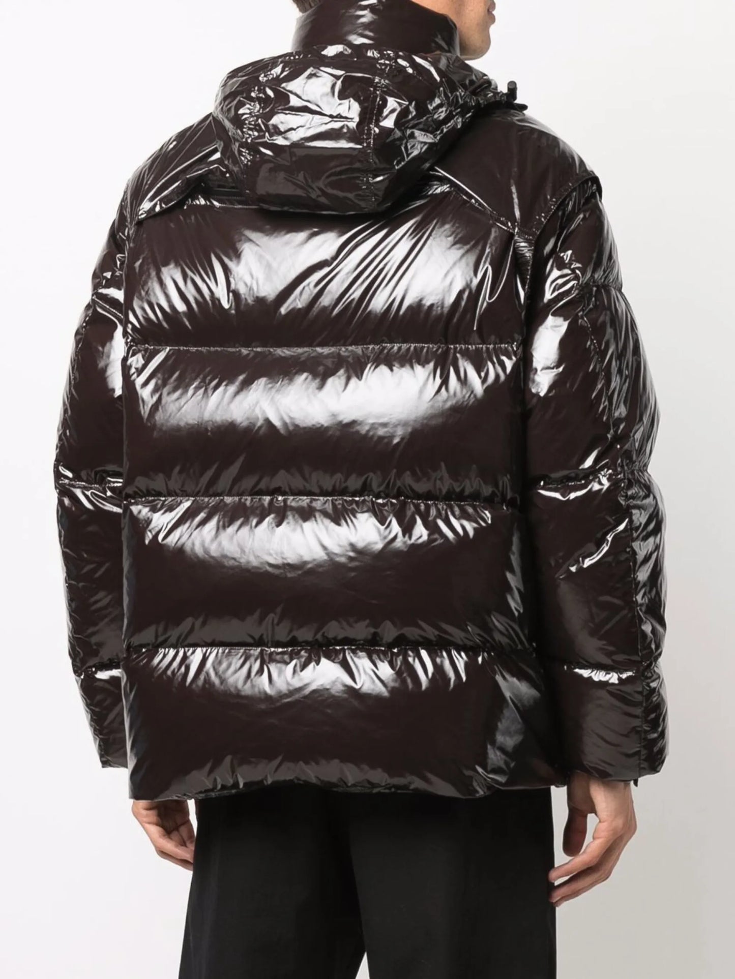high-shine puffer jacket