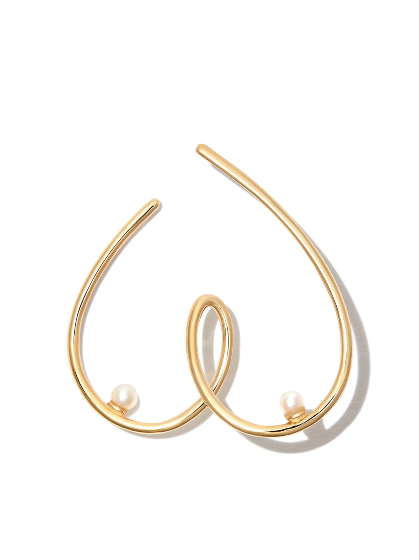 14kt yellow gold Free The Nip pearl earring