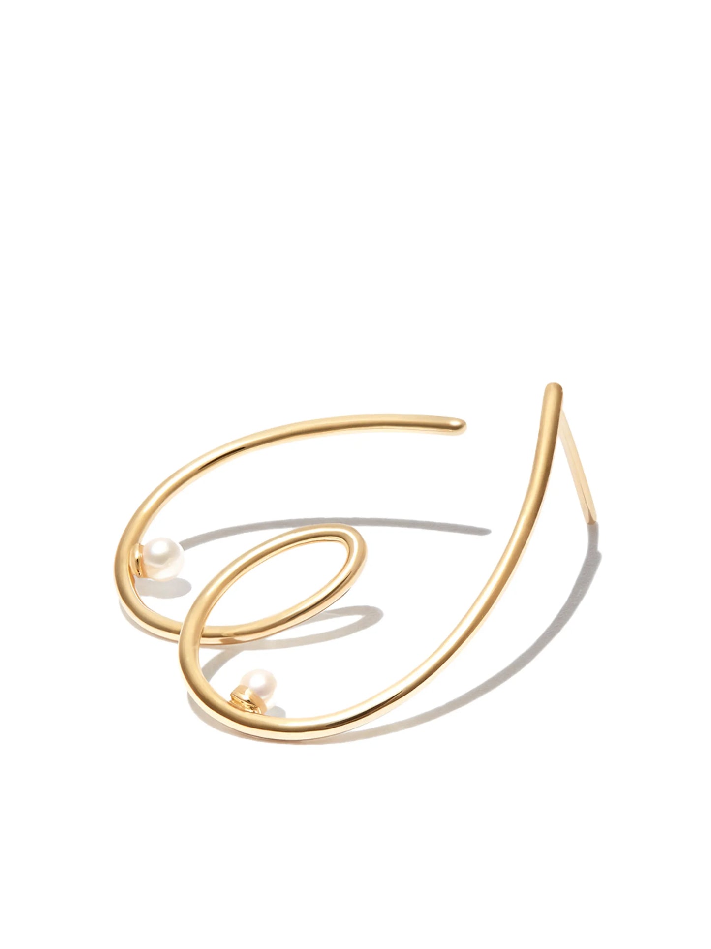 14kt yellow gold Free The Nip pearl earring