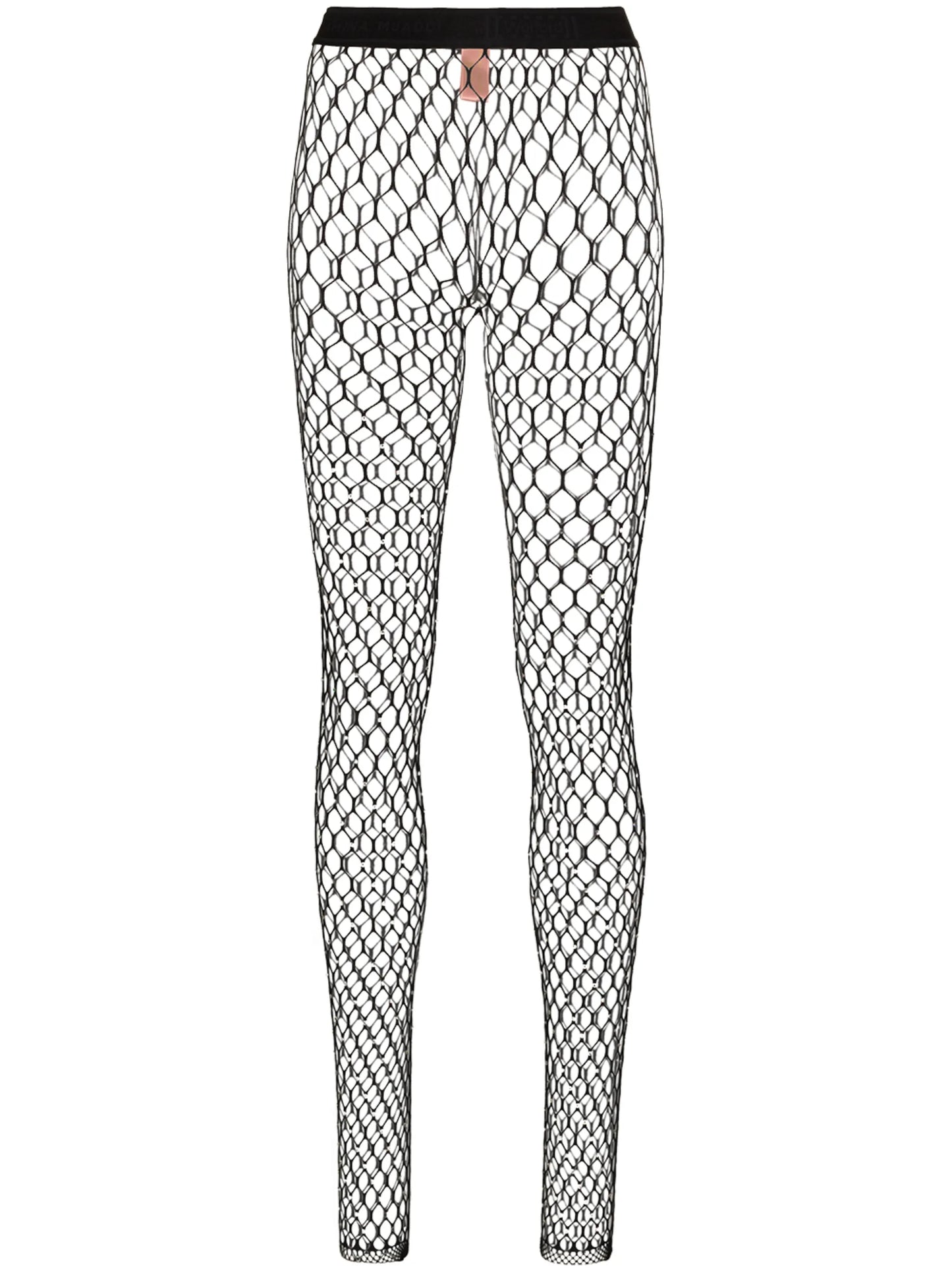 x Amina Muaddi crystal-embellished net tights