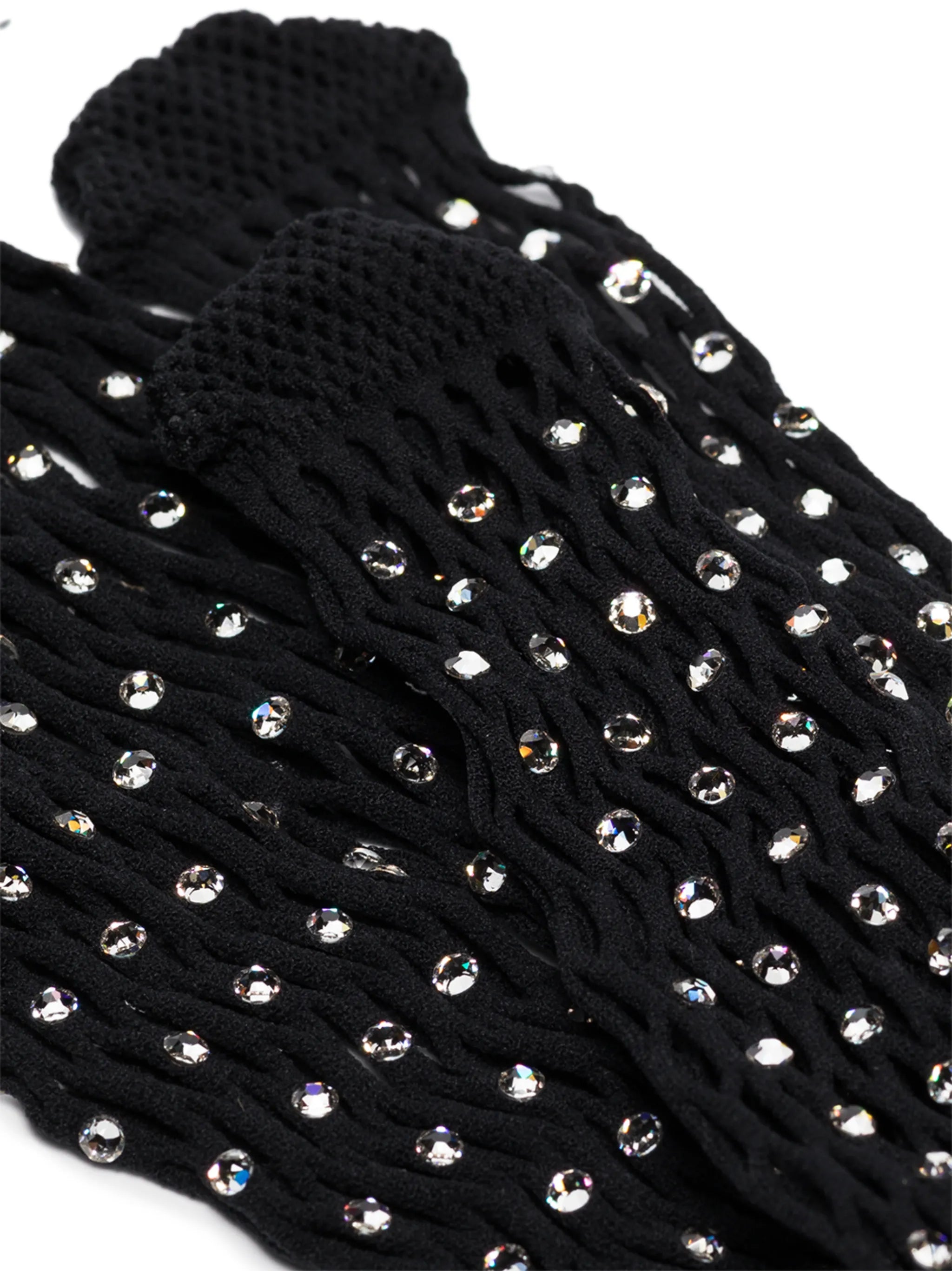 x Amina Muaddi crystal-embellished net tights